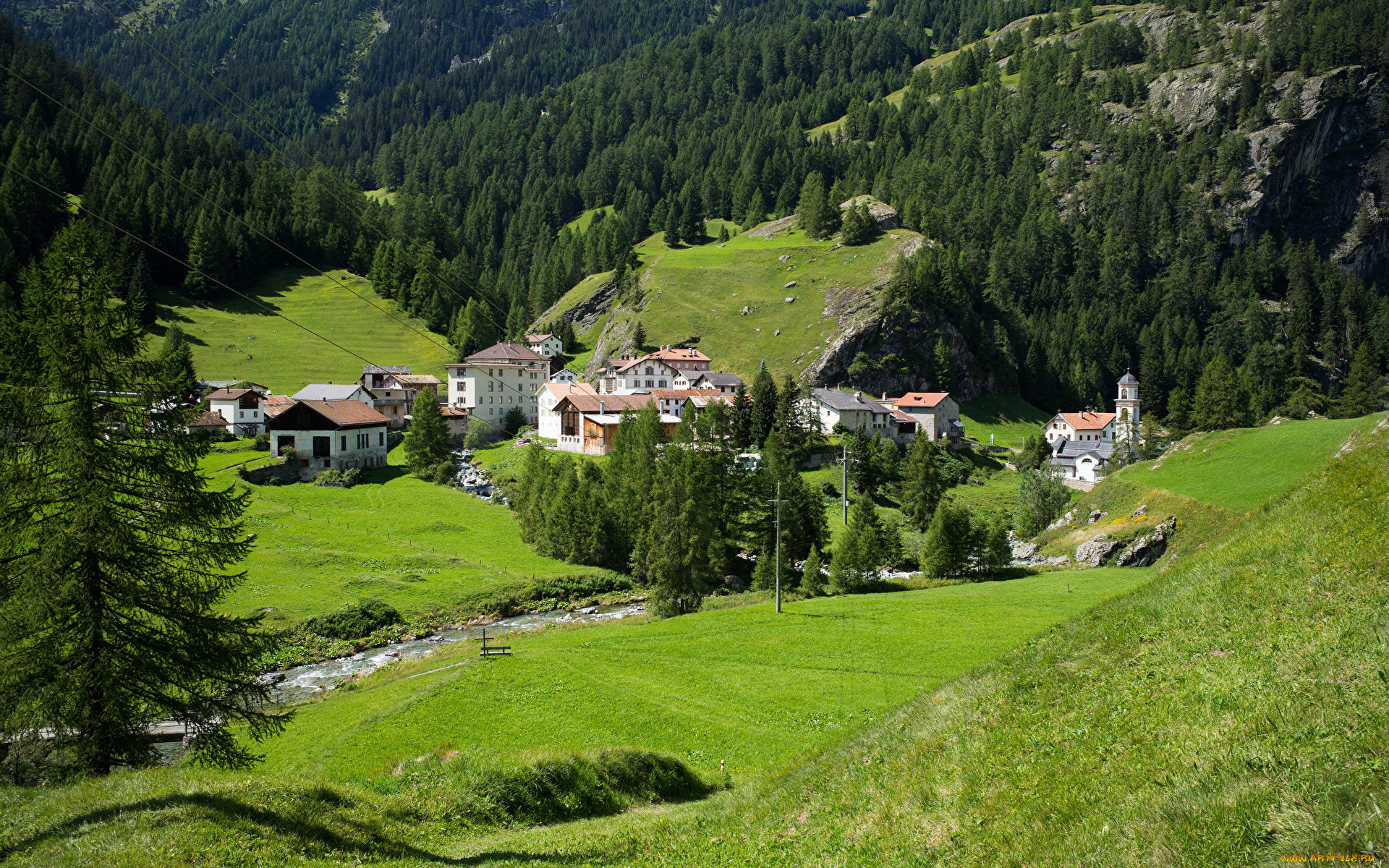 mulegns, switzerland, города, -, панорамы