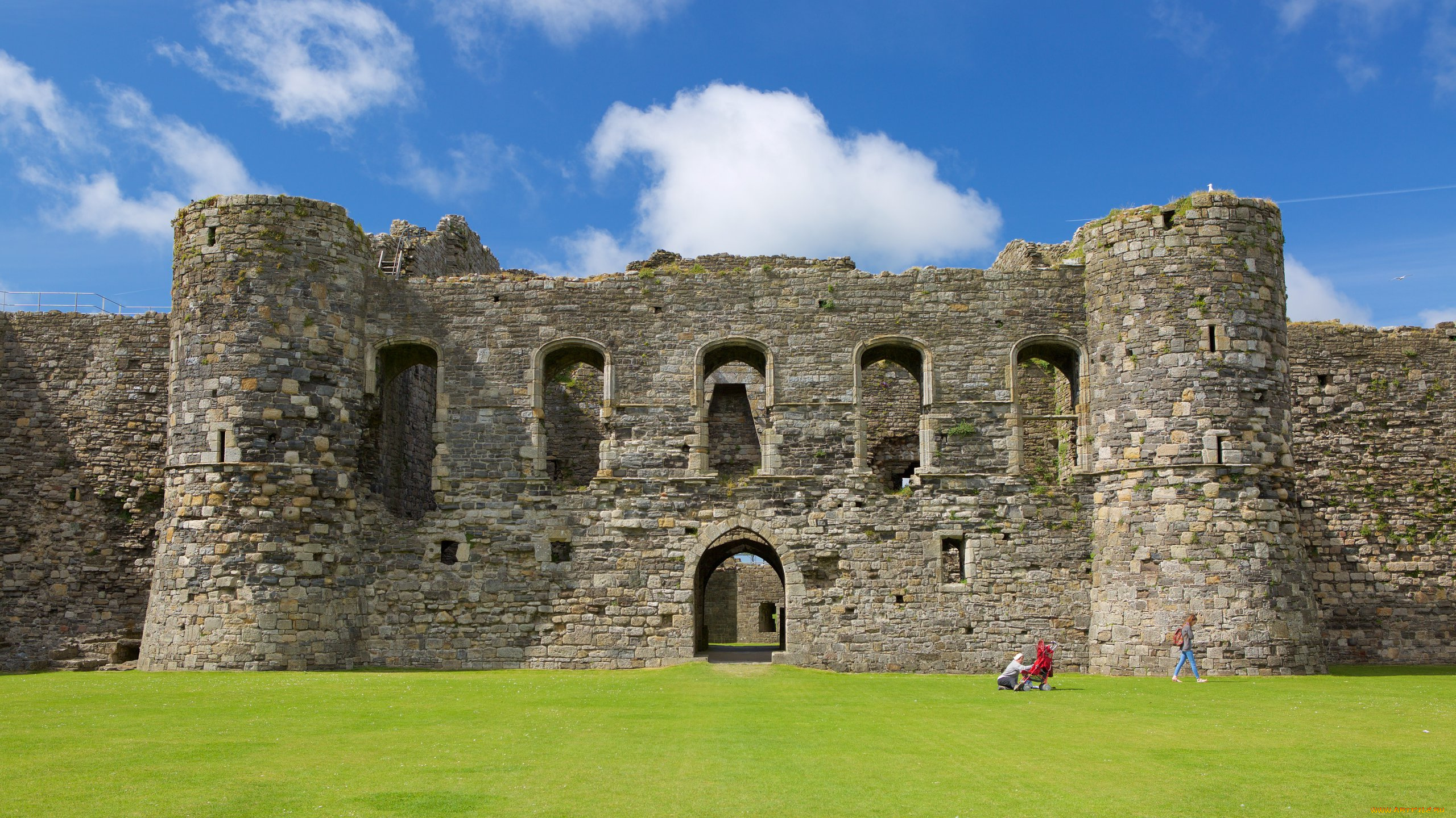 beaumaris, castle, wales, england, города, замки, англии, beaumaris, castle