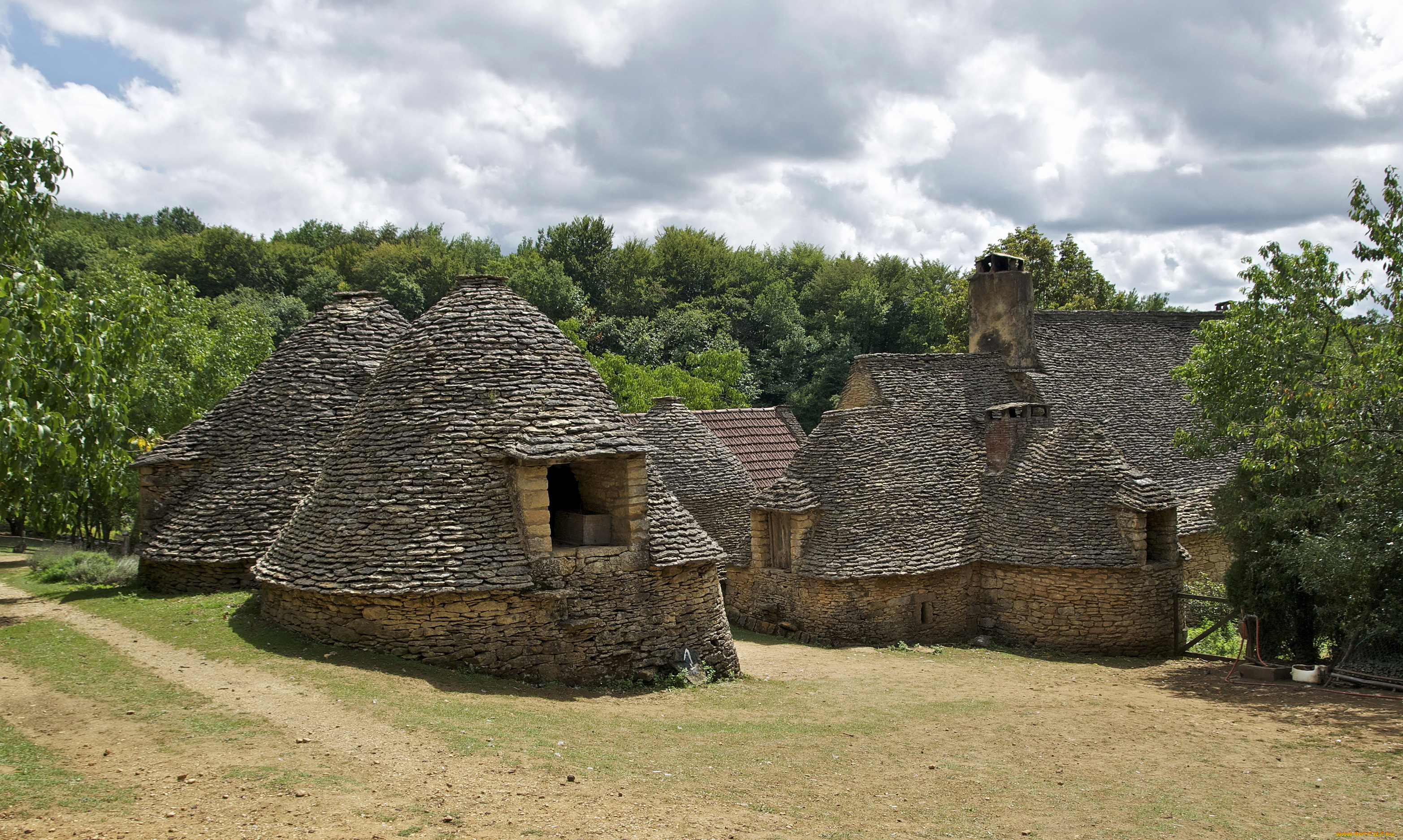 франция, village, cabanes, breuil, города, здания, дома