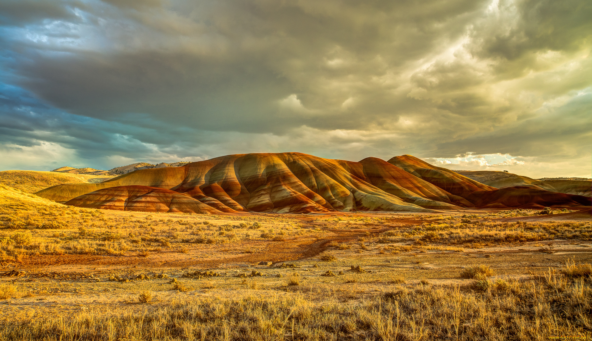 природа, горы, john, day, fossil, beds, national, monument, центральный, орегон, сша