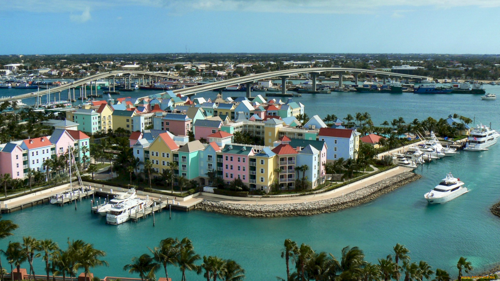 pastels, of, marina, village, paradise, island, города, панорамы