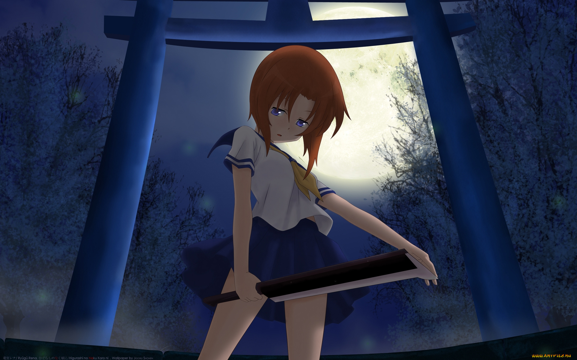 аниме, higurashi, no, naku, koro, ni, ryuuguu, rena