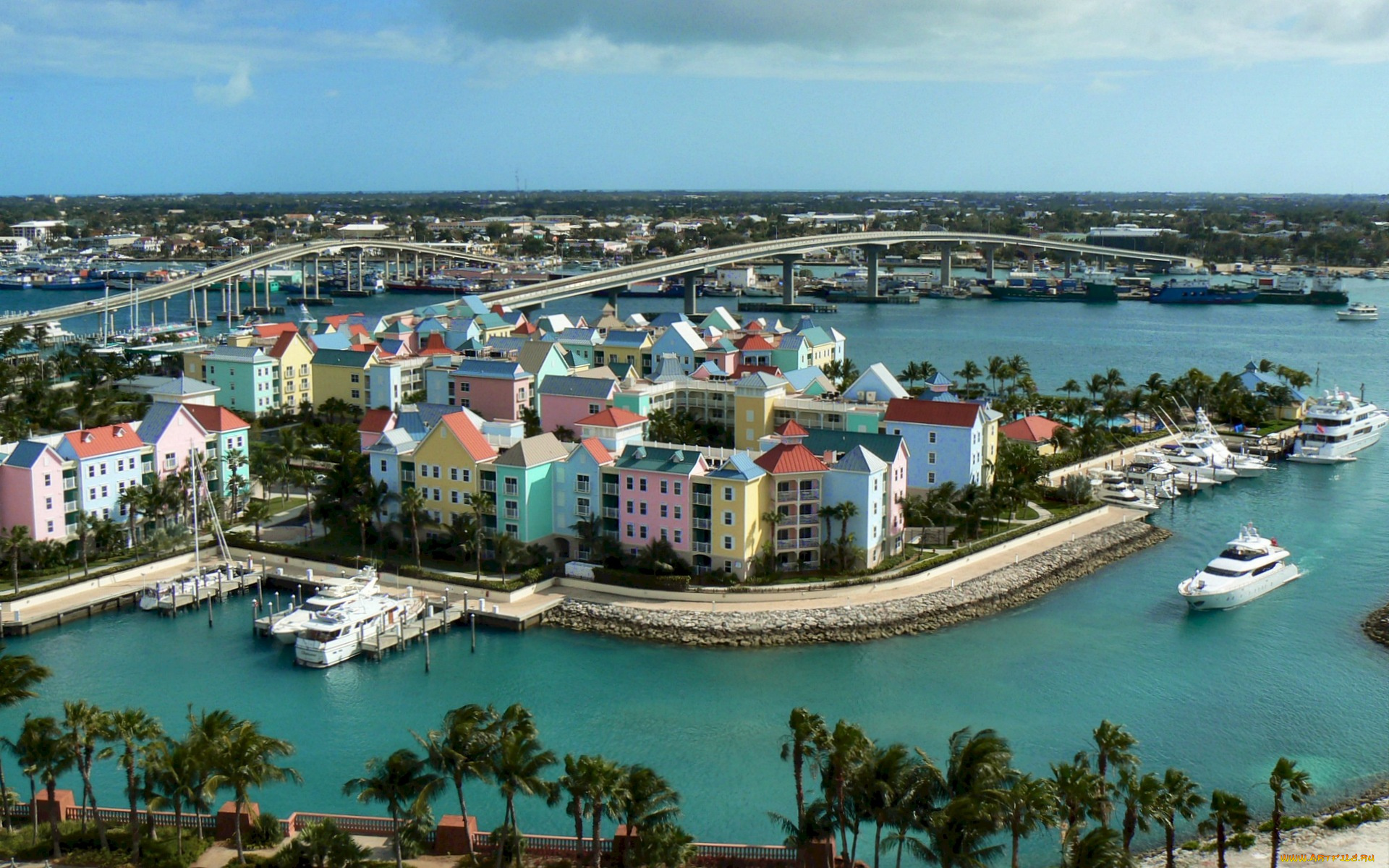 pastels, of, marina, village, paradise, island, города, панорамы