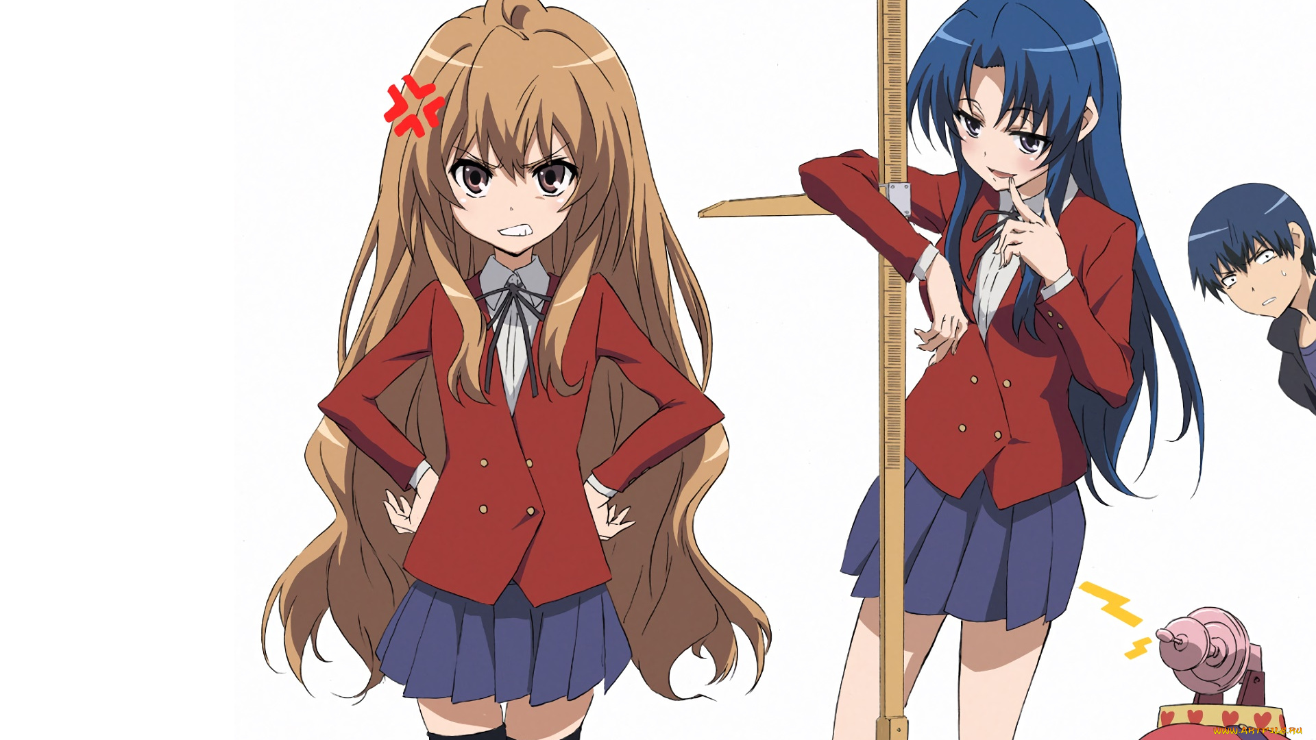 аниме, toradora, фон, взгляд, девушки