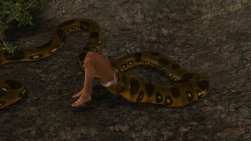 Картинка 3д+графика фантазия+ fantasy фон змея взгляд девушка