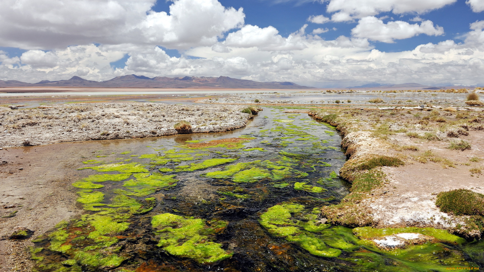 desert, природа, другое, горы, горизонт, камни, речка, пустыня