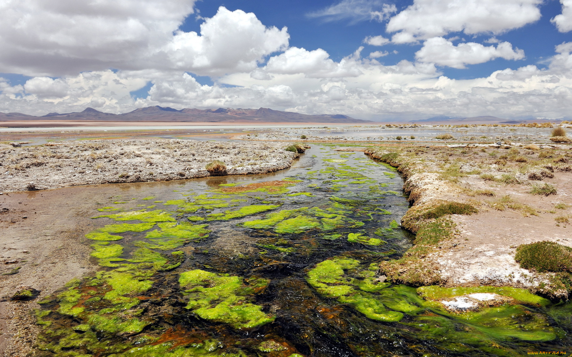 desert, природа, другое, горы, горизонт, камни, речка, пустыня