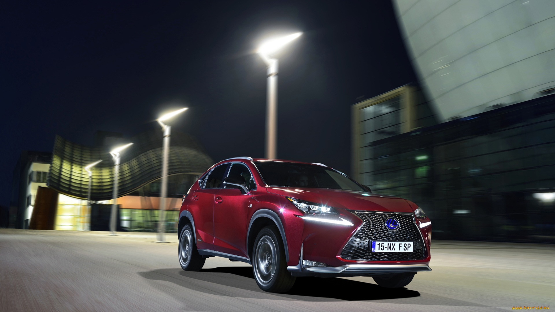 2015, lexus, nx, 300h, f-sport, автомобили, lexus, бордовый, металлик, фонари, ночь