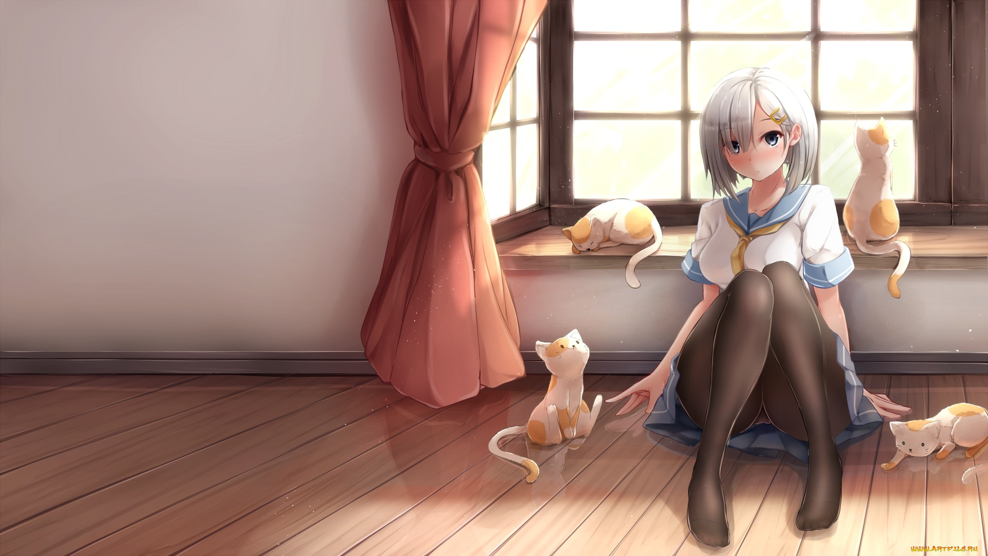 аниме, kantai, collection, hamakaze