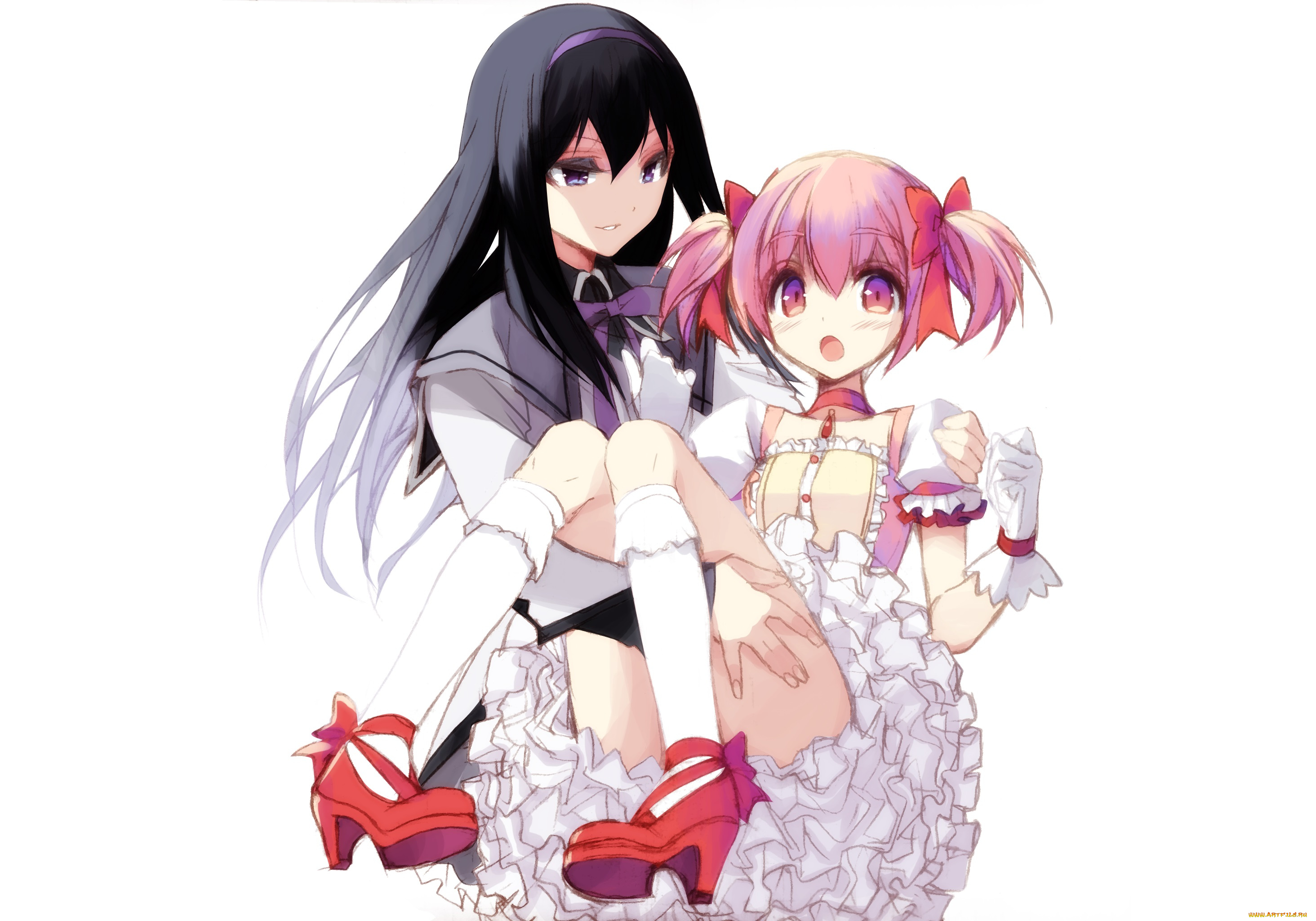 аниме, mahou, shoujo, madoka, magika, kaname, madoka, akemi, homura