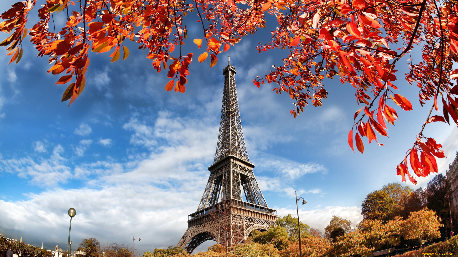 города, париж, , франция, leaves, cityscape, autumn, paris, eiffel, tower, осень