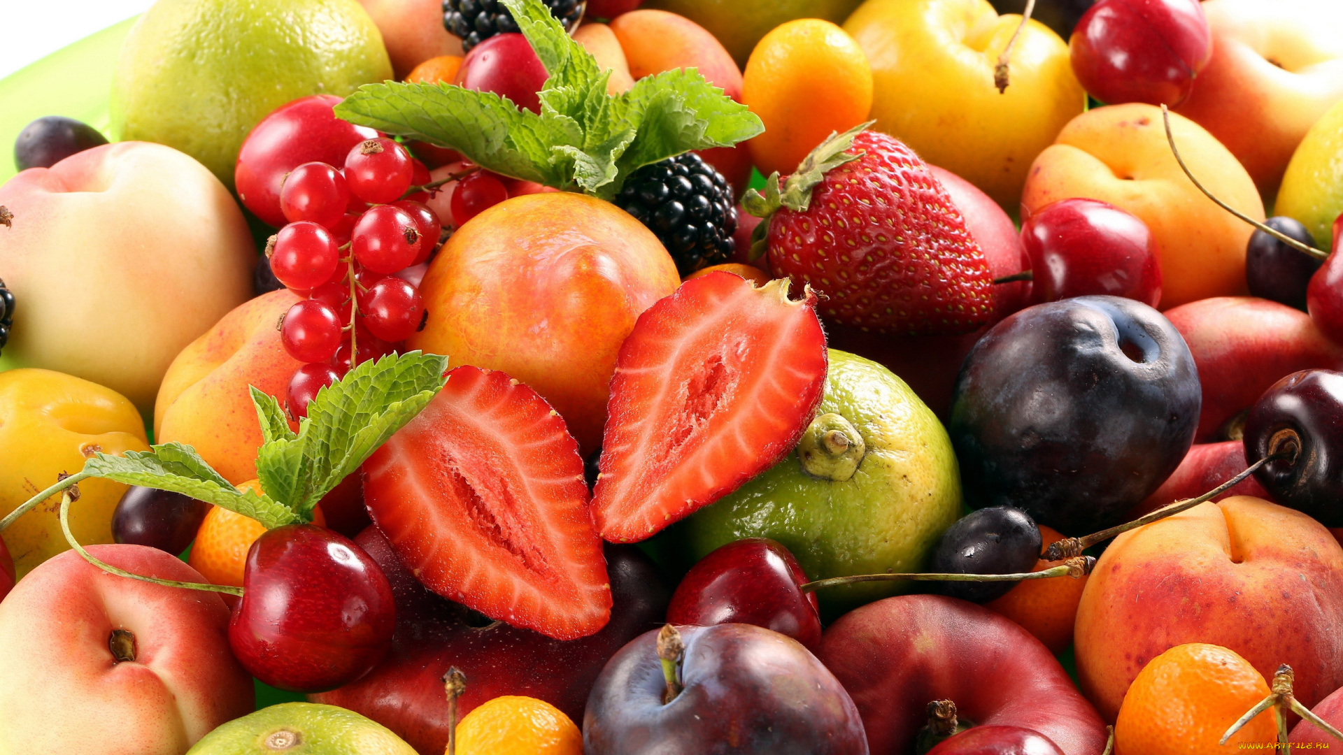 еда, фрукты, , ягоды, ежевика, персики, клубника, смородина, сливы