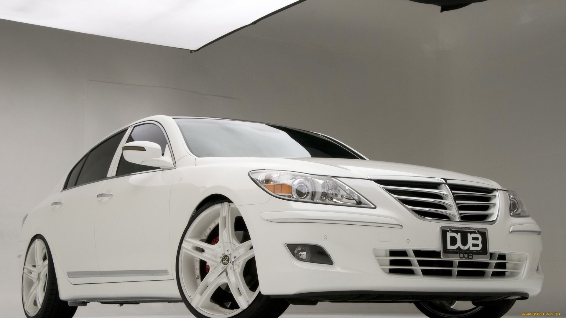 2009, hyundai, dub, magazine, genesis, sedan, white, автомобили