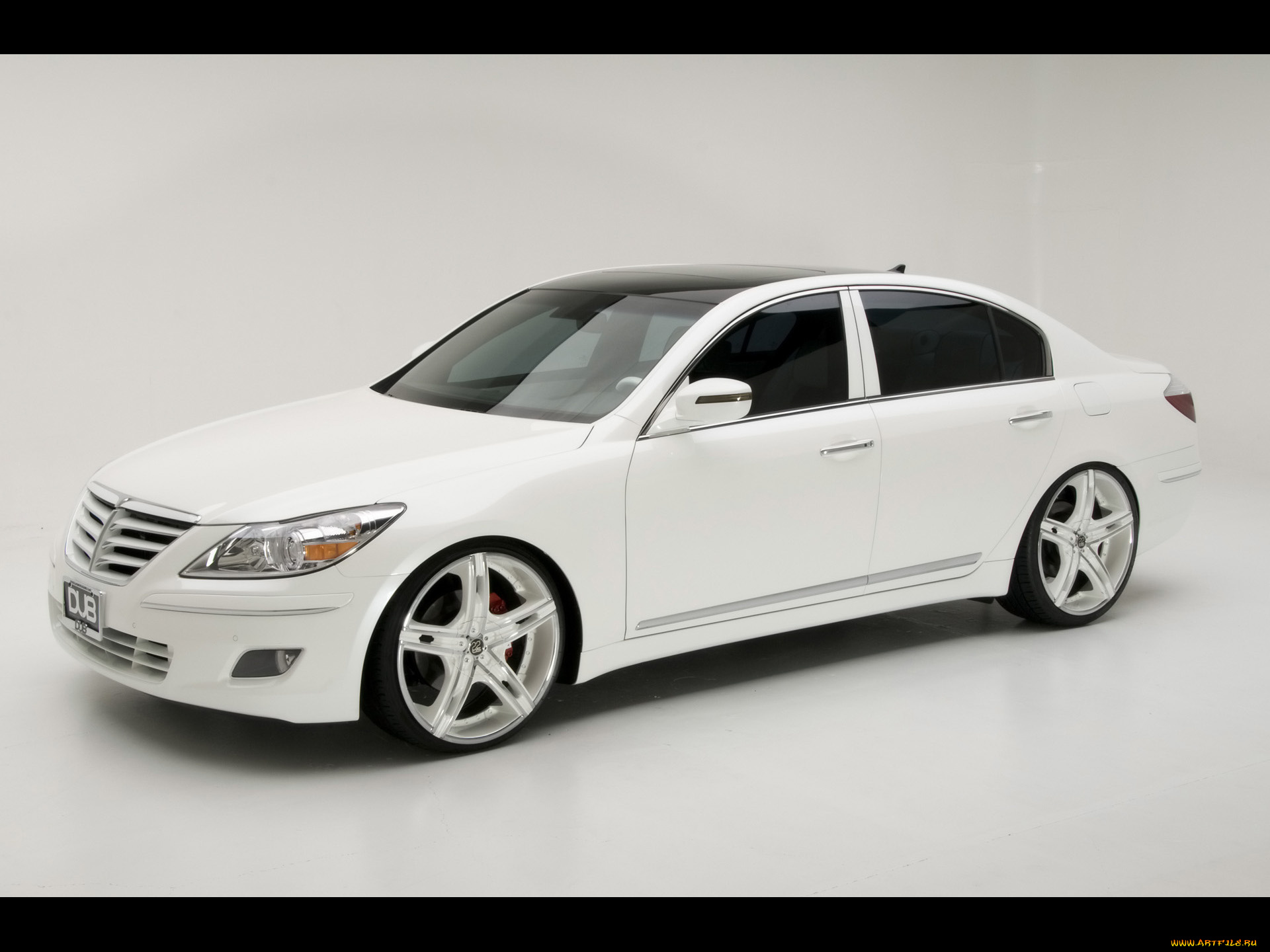 2009, hyundai, dub, magazine, genesis, sedan, white, автомобили