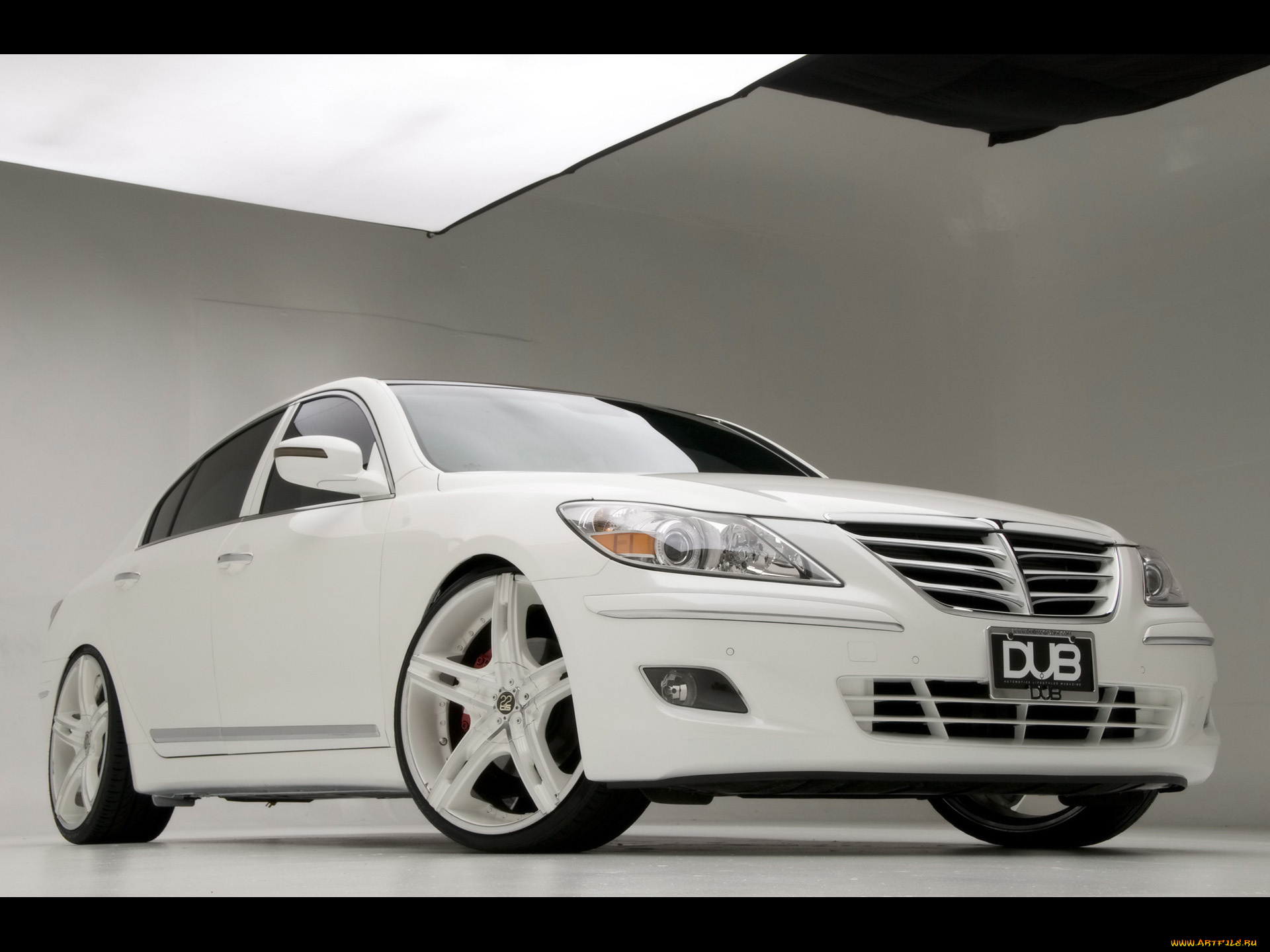 2009, hyundai, dub, magazine, genesis, sedan, white, автомобили