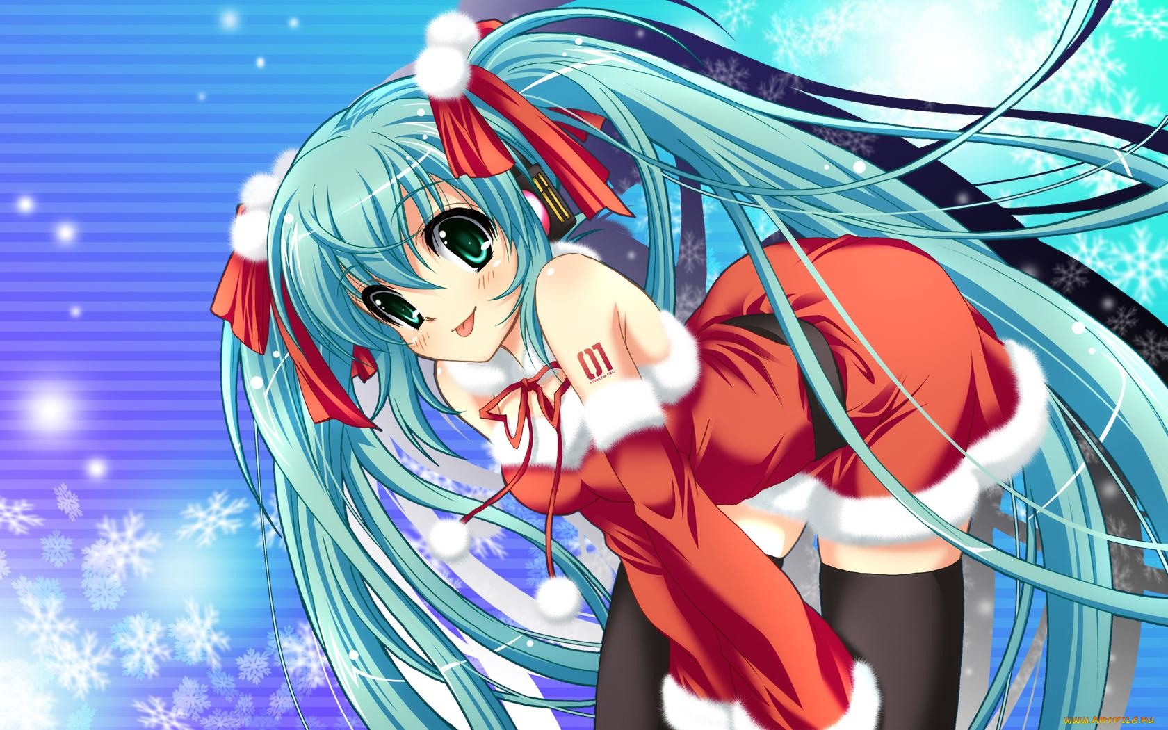 vocaloid, аниме, merry, chrismas, winter