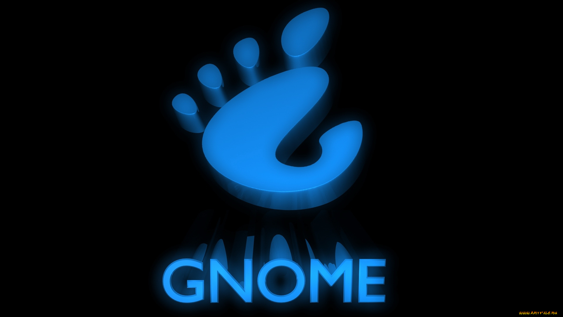 компьютеры, gnome, голубой, тёмный