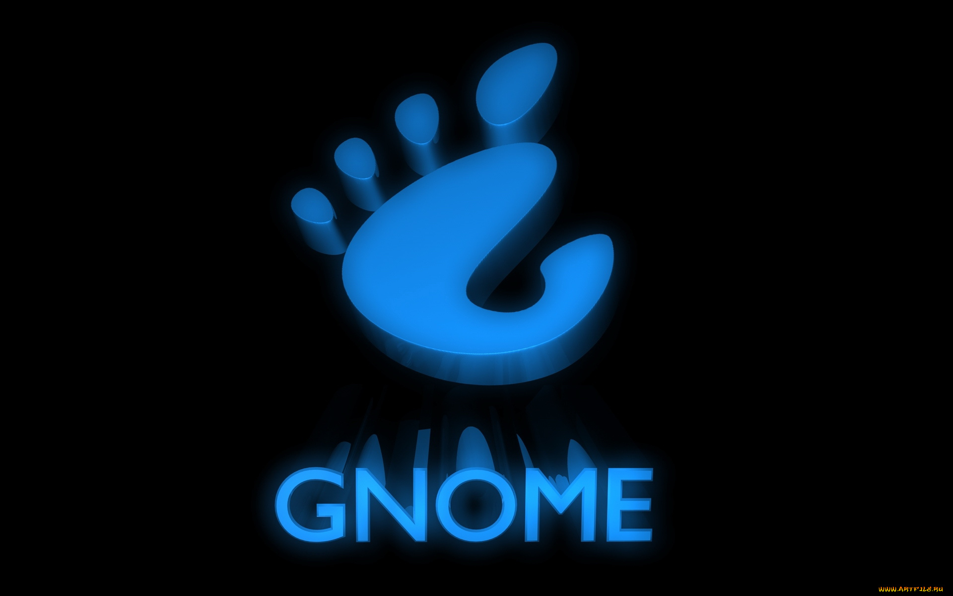 компьютеры, gnome, голубой, тёмный