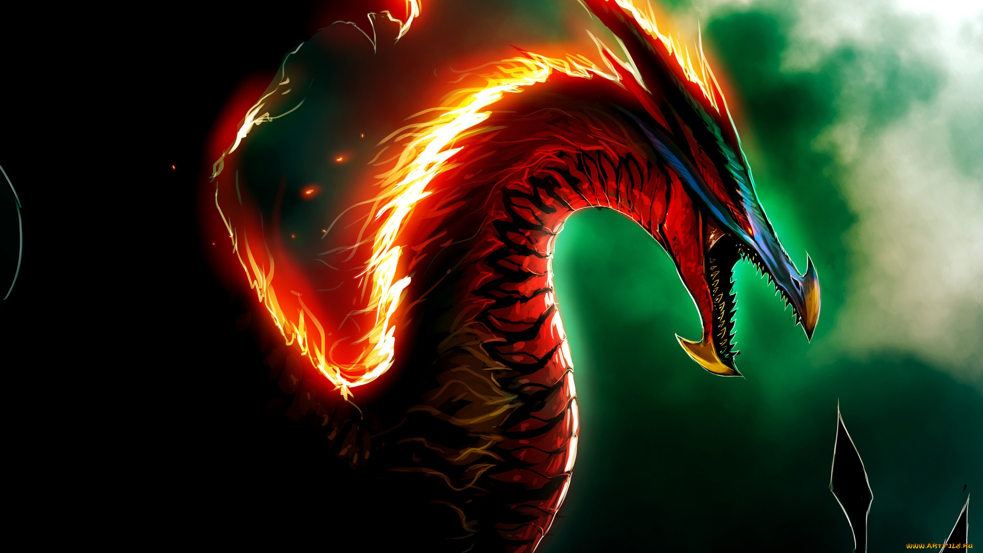 фэнтези дракон огонь fantasy dragon fire скачать