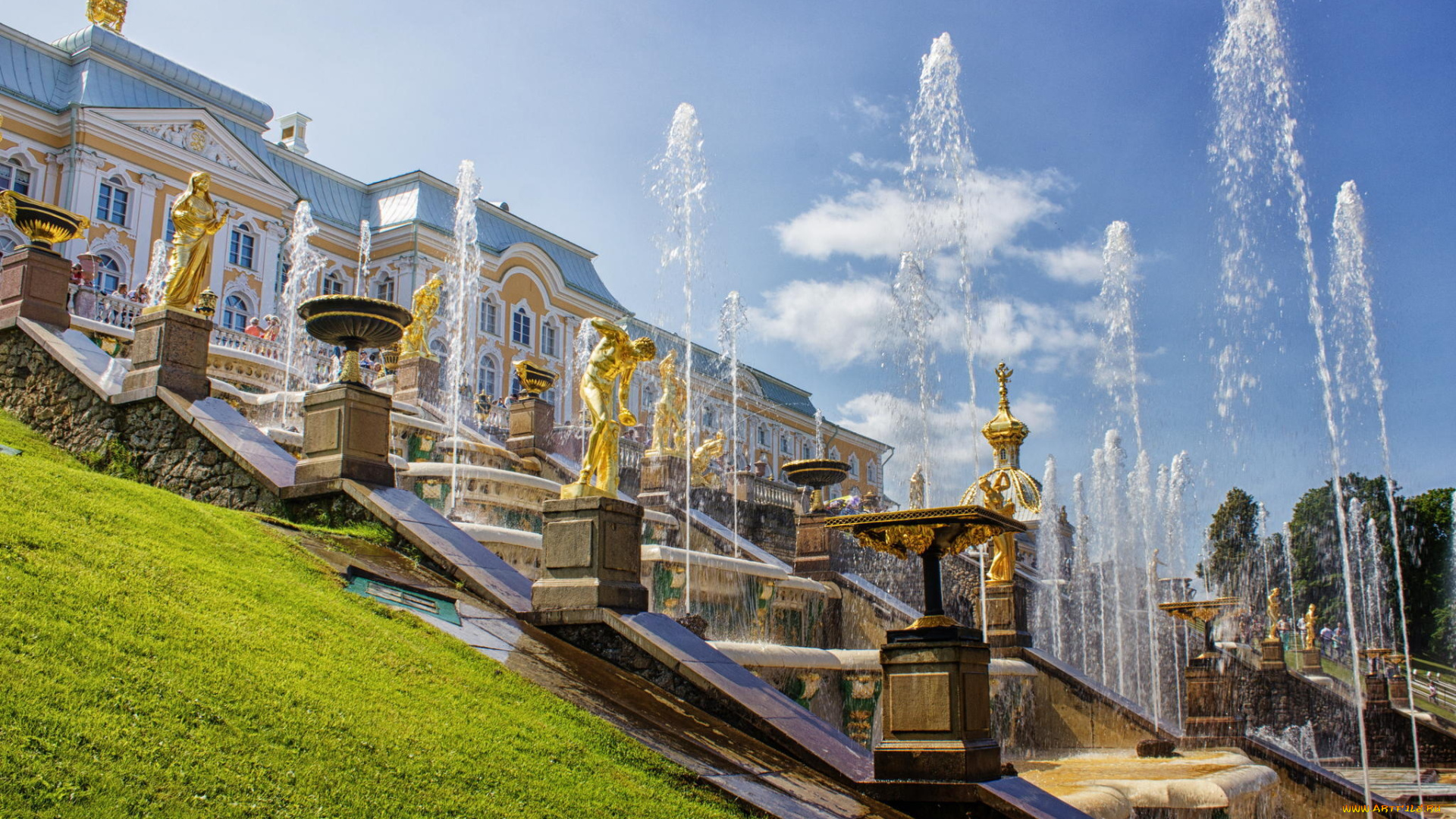 города, санкт-петербург, , петергоф, , россия, peterhof, fountains, russia, скульптуры, каскад, фонтаны