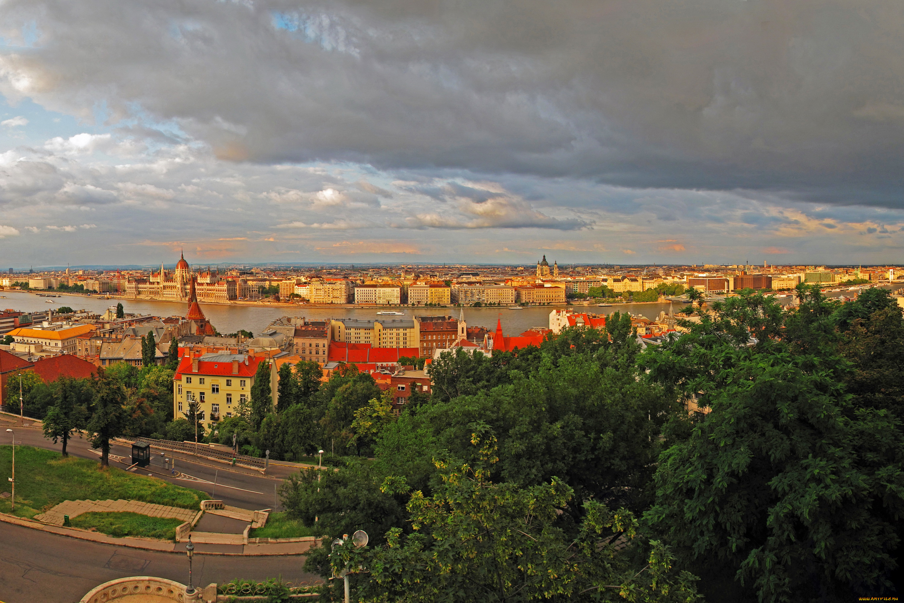 города, будапешт, , венгрия, будапешт, панорама, дома