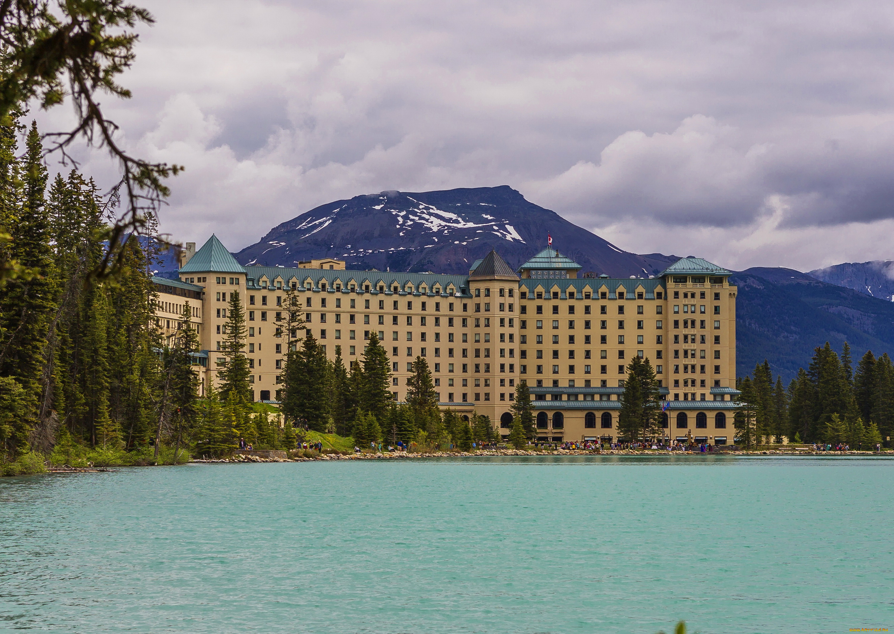 banff, national, park, alberta, canada, города, -, здания, , дома, горы, banff, alberta, canada, парк, дома, отель, озеро