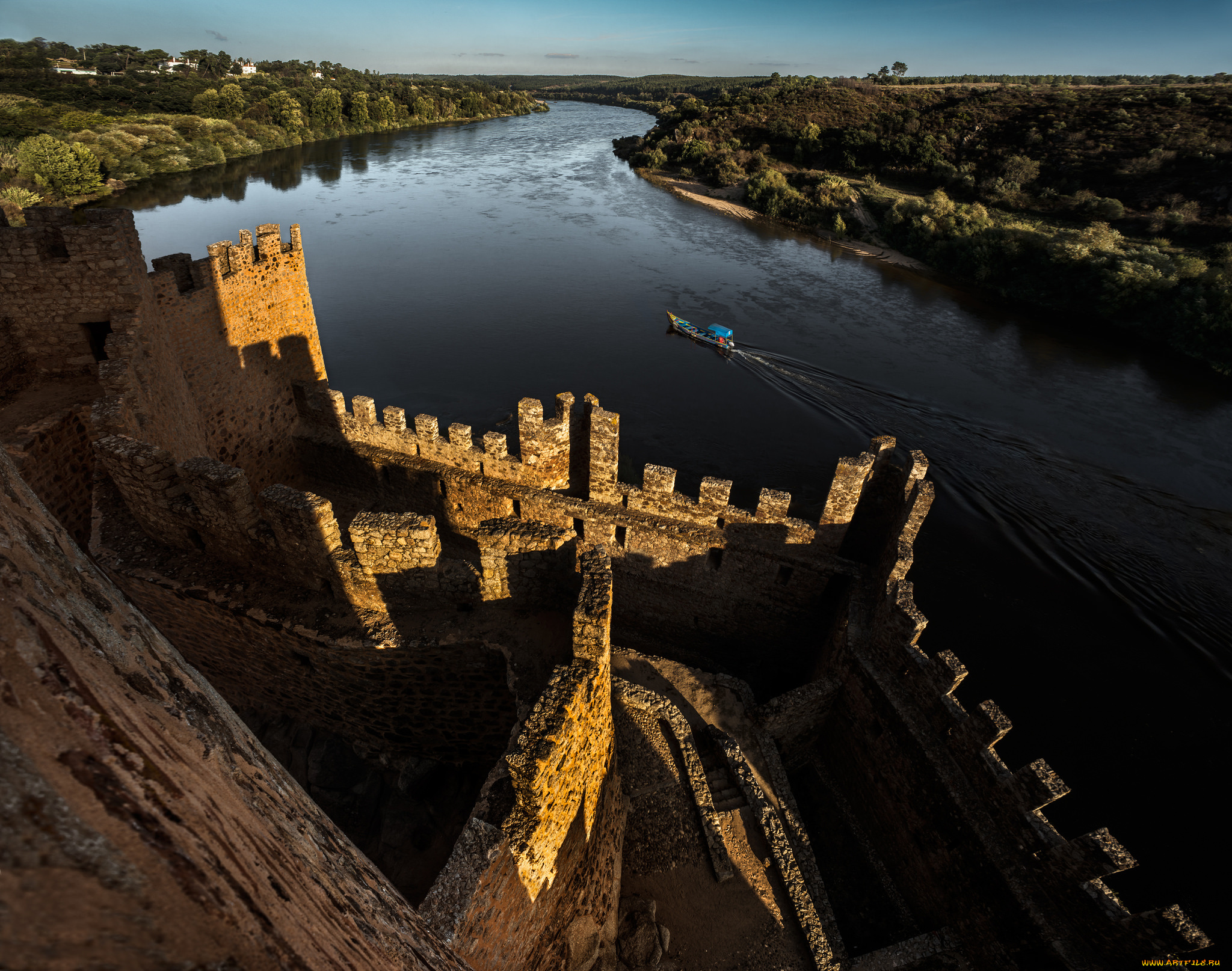 almourol, castle, , portugal, города, -, дворцы, , замки, , крепости, замок, река