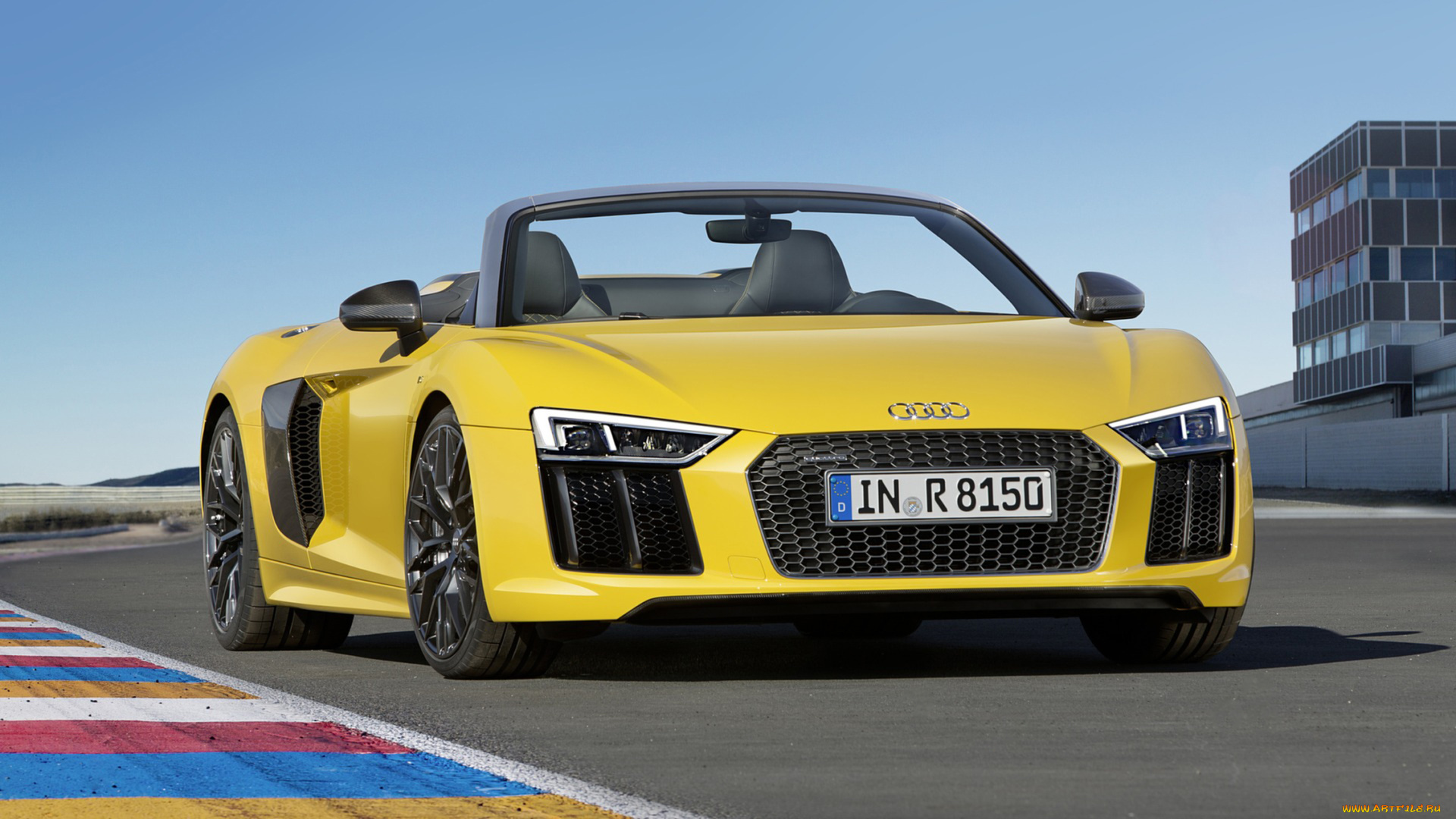 audi, r8, v10, spyder, 2017, автомобили, audi, r8, v10, spyder, 2017, жёлтый