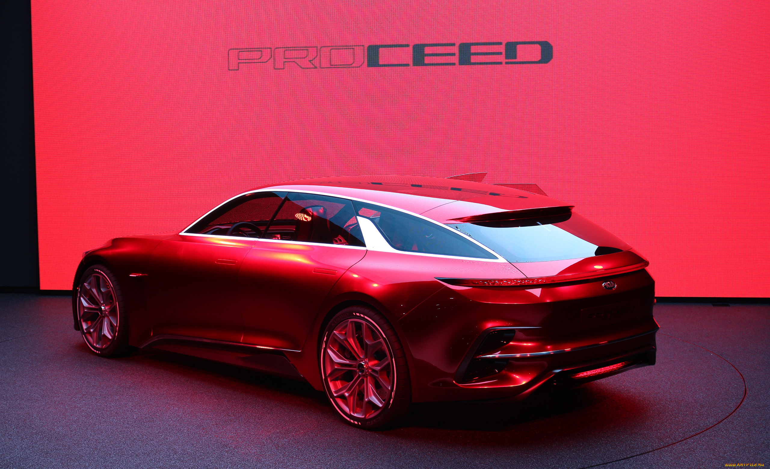 kia, proceed, concept, 2017, автомобили, kia, красный, 2017, concept, proceed