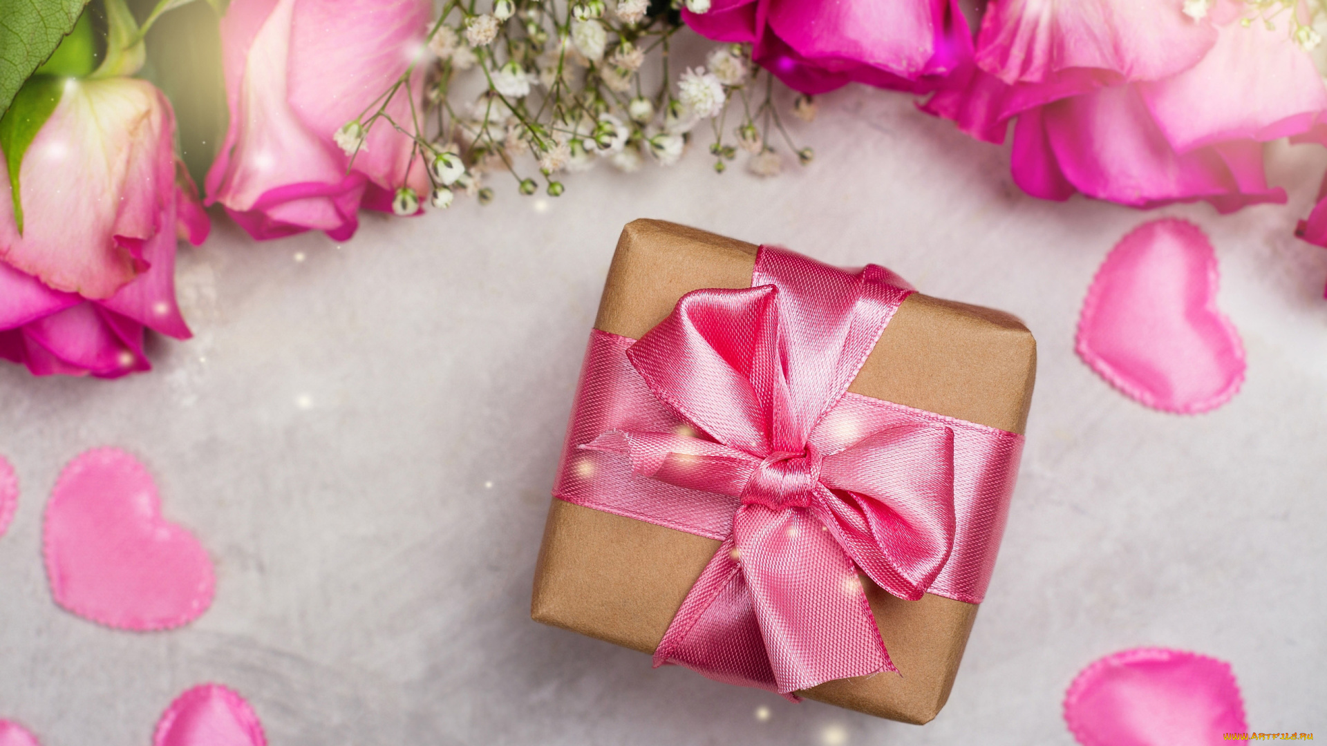 праздничные, подарки, и, коробочки, подарок, розы, бант