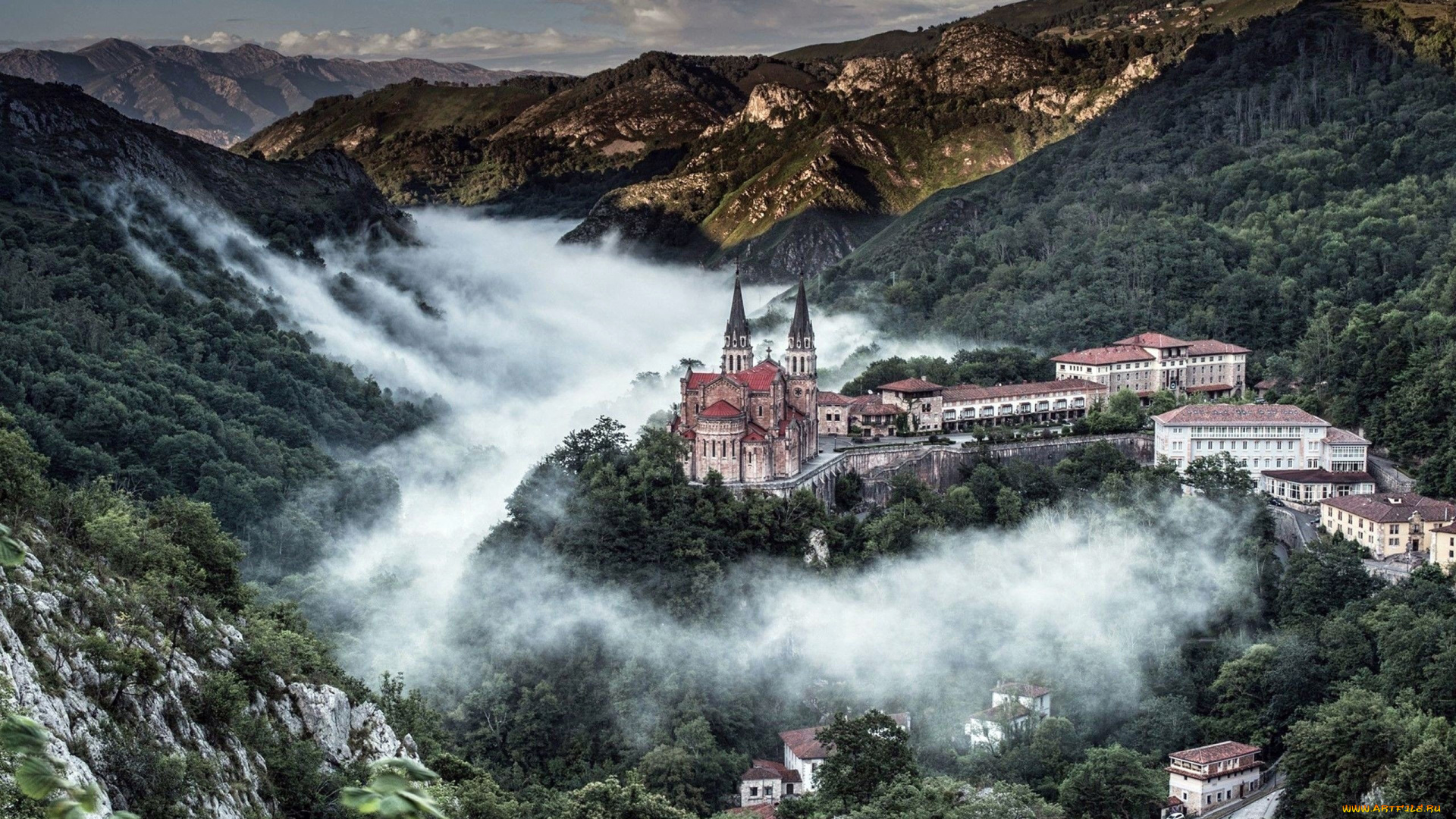 covadonga, spain, города, -, пейзажи