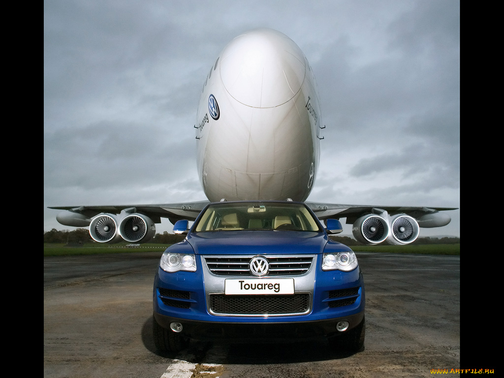 2007, volkswagen, touareg, tows, boeing, 747, автомобили