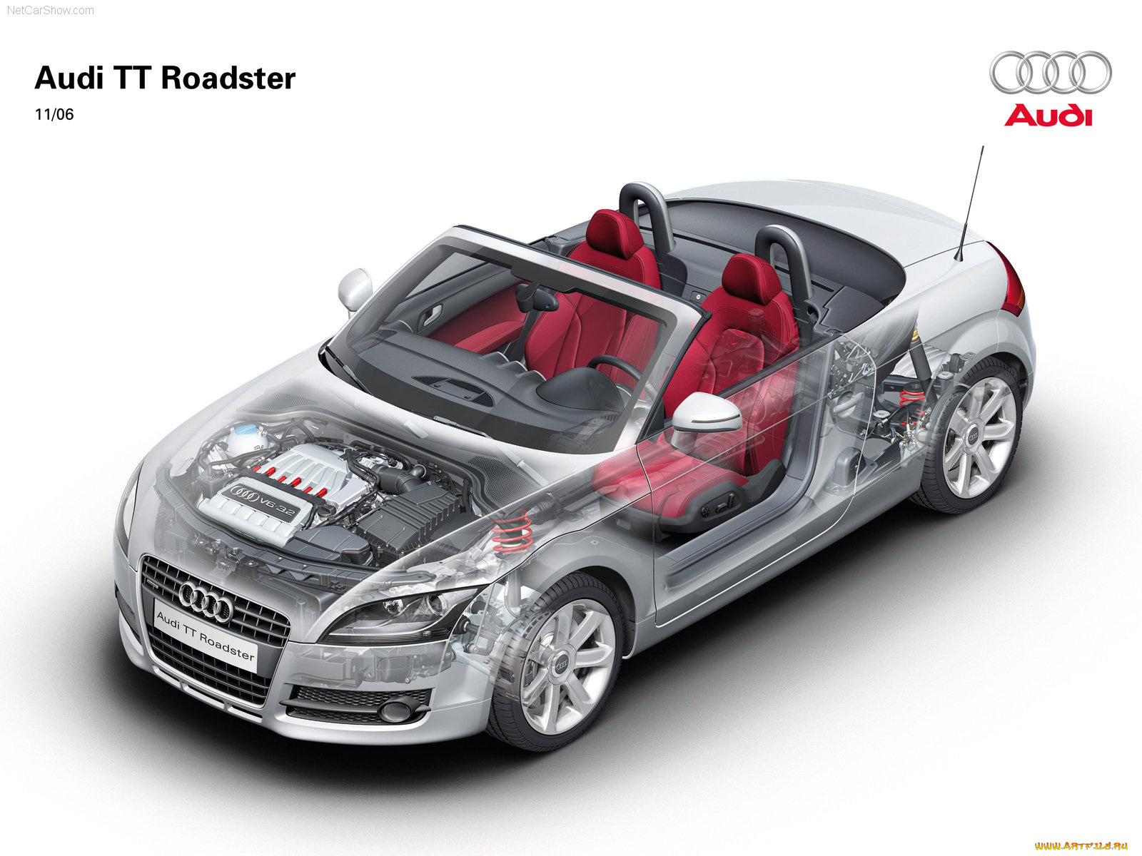 audi, tt, roadster, 2007, автомобили, рентген