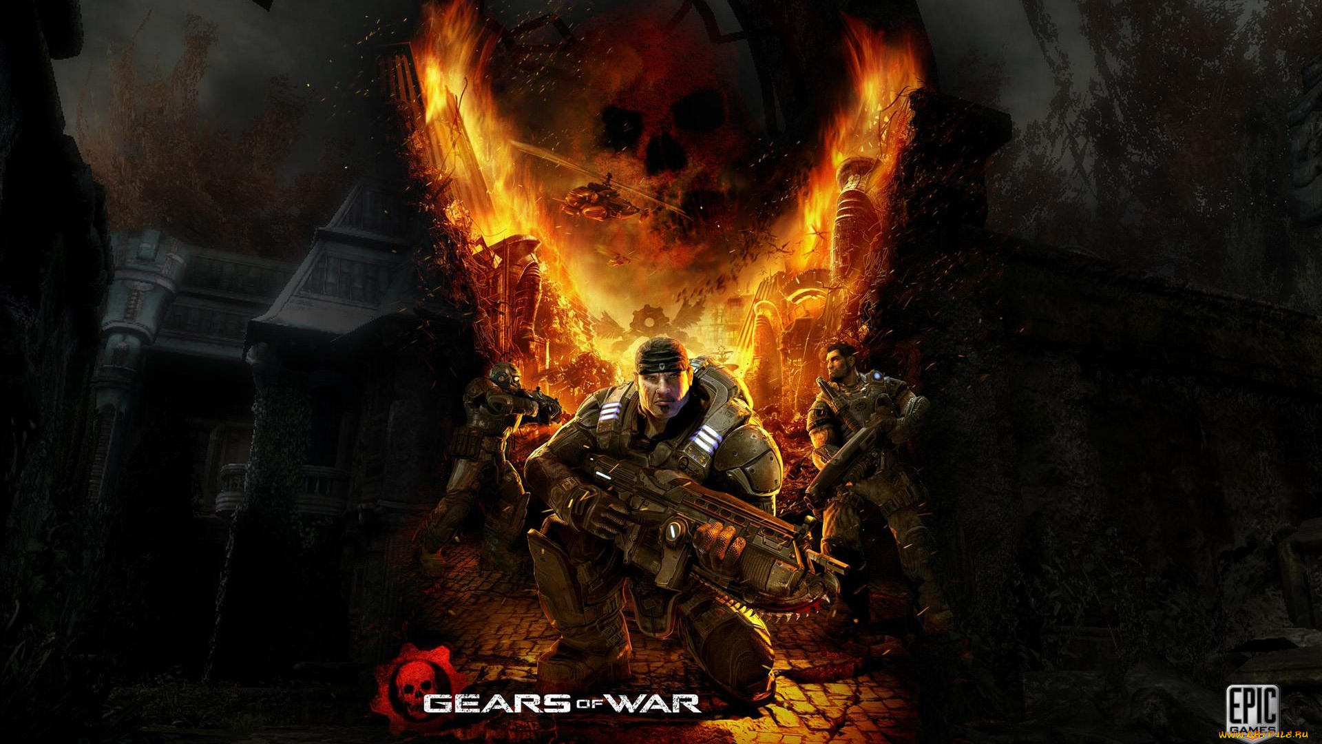 gears, of, war, high, defenition, видео, игры, оружие, броня, солдаты, здания