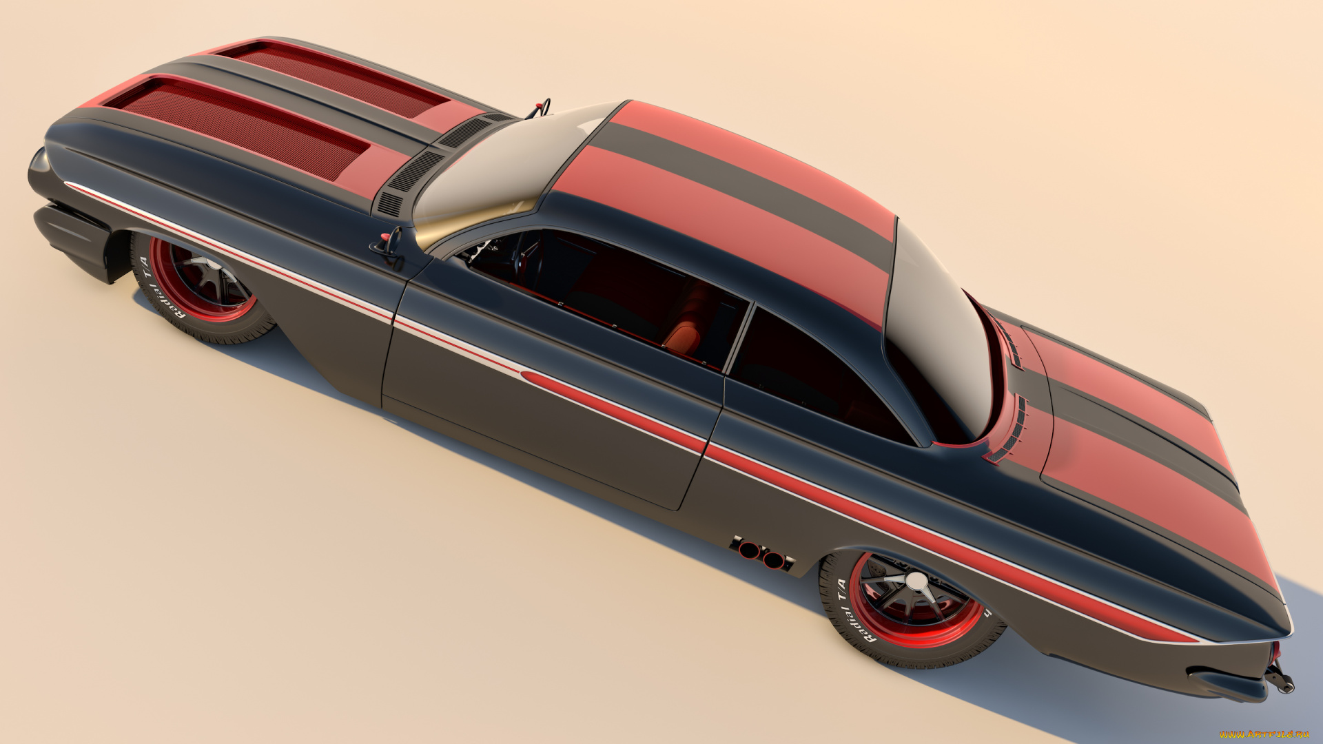 автомобили, 3д, chevrolet, 1961, impala, coupe