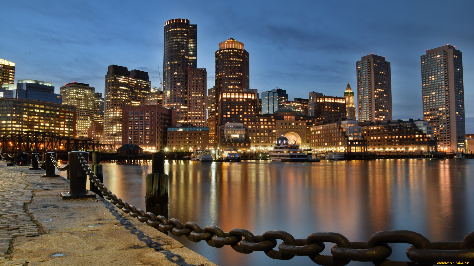 boston, города, бостон, , сша, небоскребы, набережная, река
