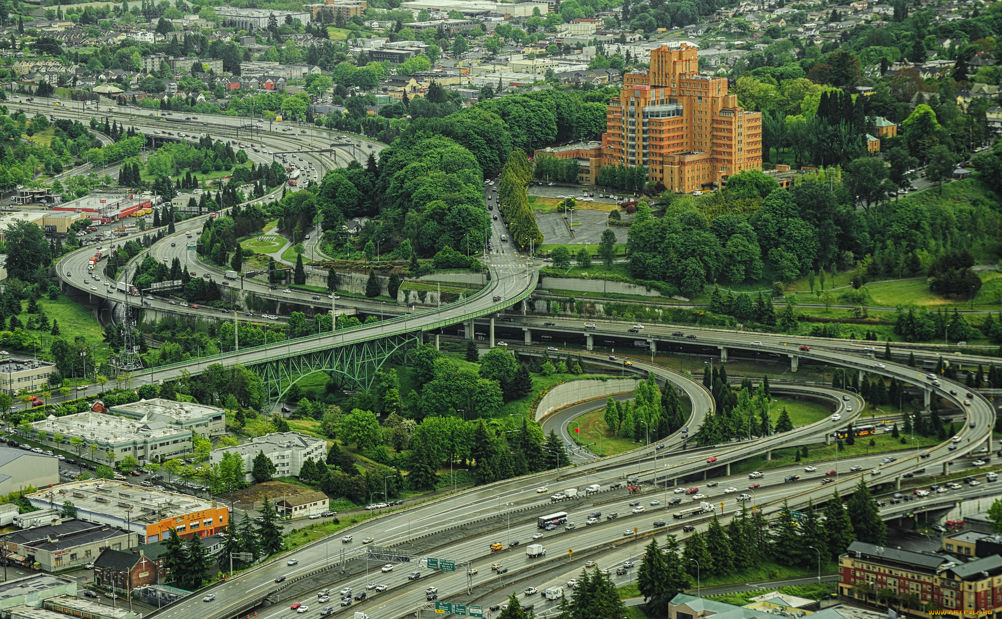 seattle, города, сиэтл, , сша, панорама