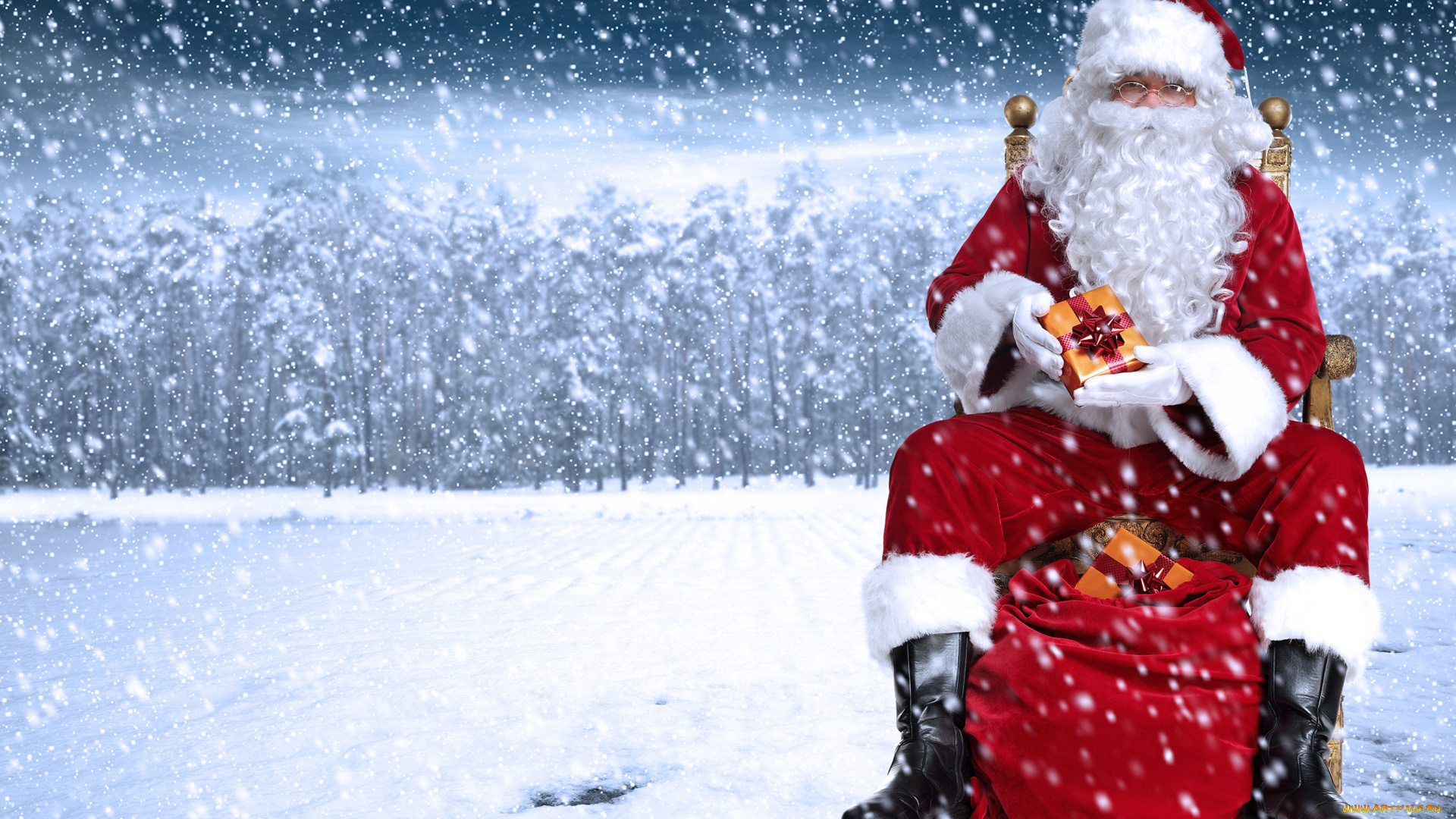 праздничные, дед, мороз, , санта, клаус, снег, мешок, зима, 2018, дед, мороз, подарки, новый, год