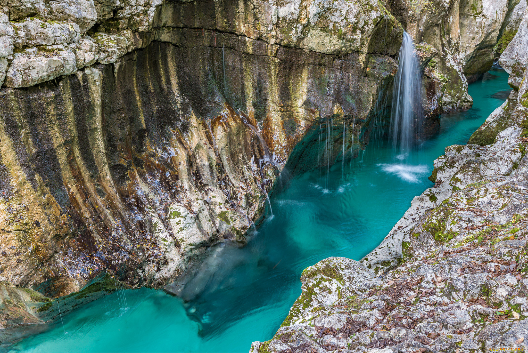 природа, водопады, лес, река