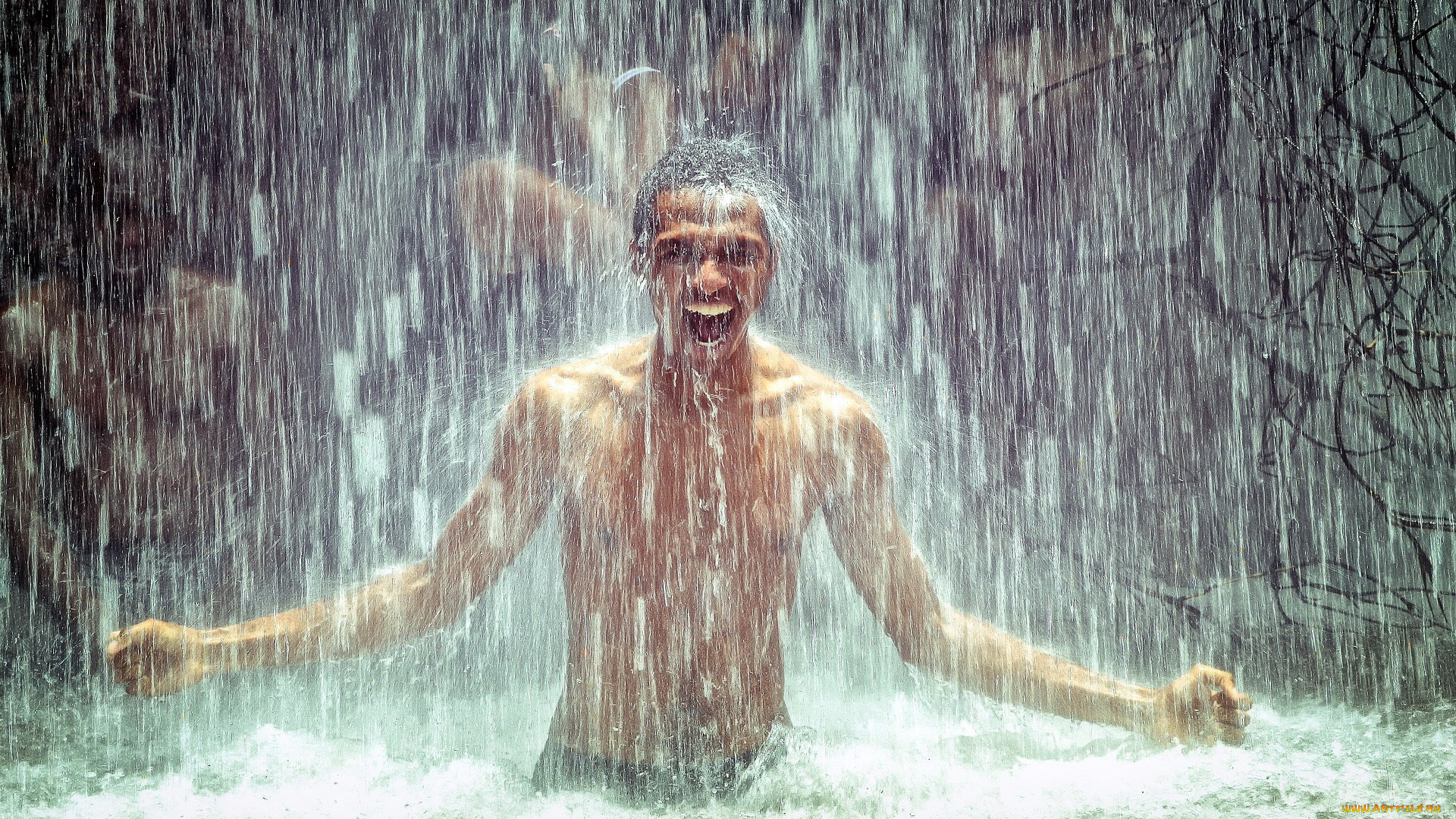 мужчины, -, unsort, радость, вода, дождь