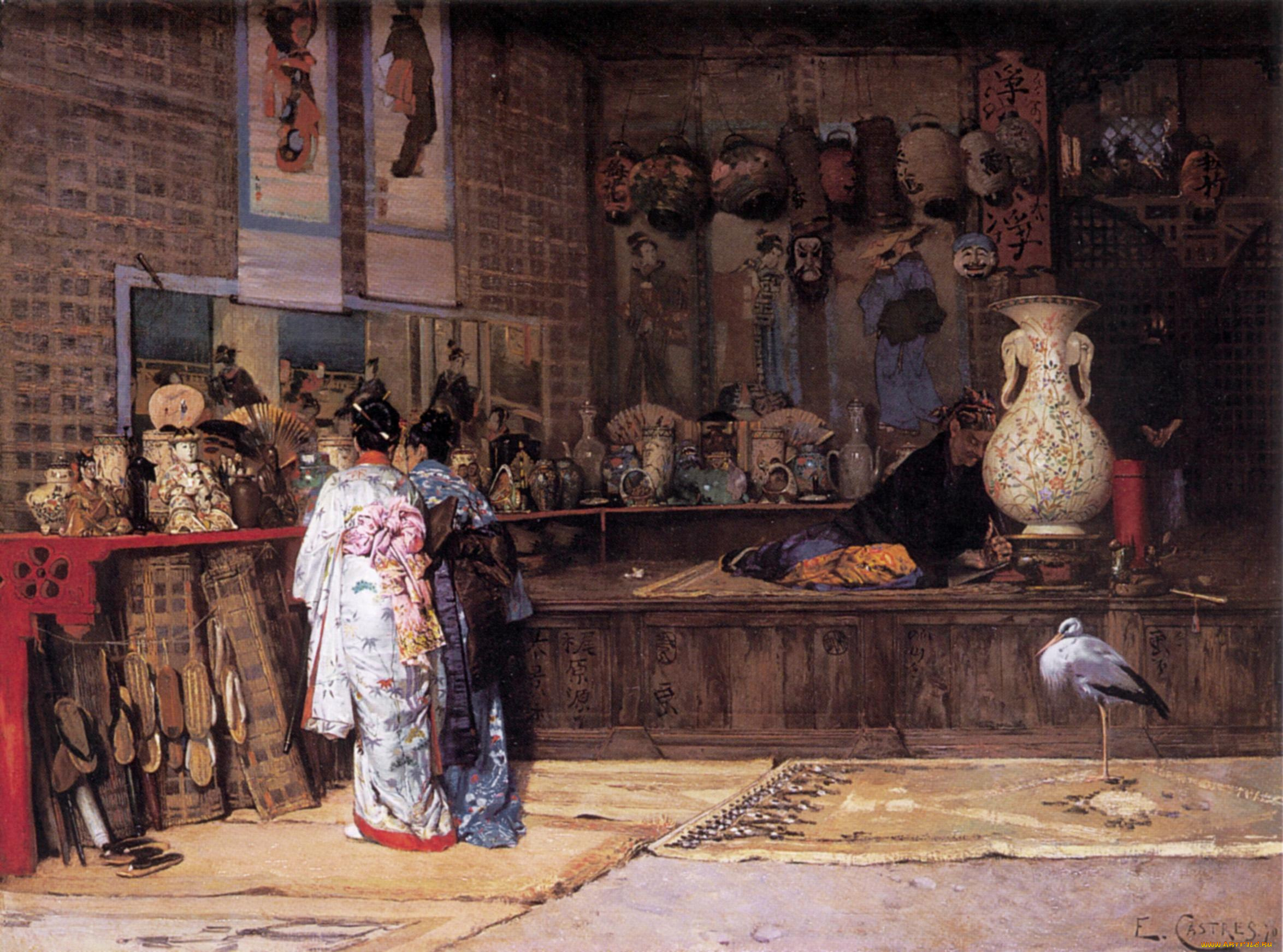 castres, at, the, japanese, market, рисованные, живопись