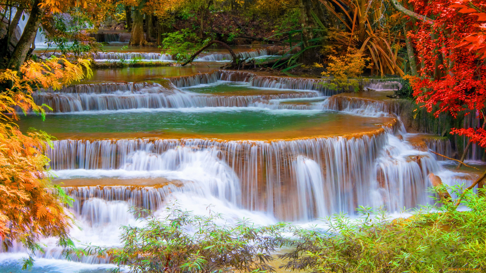 huay, , kanchanaburi, , thailand, природа, водопады, парк, таиланд, осень, водопад