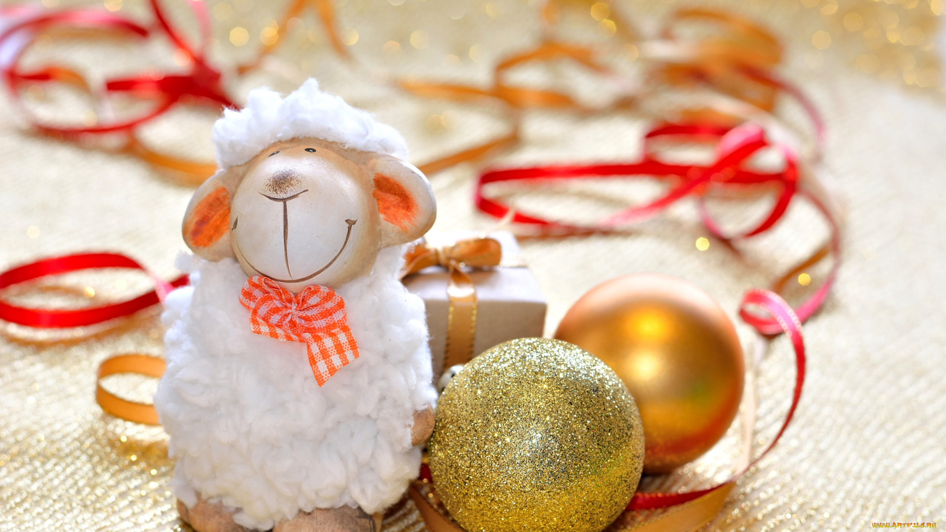 праздничные, фигурки, новый, год, sheep, new, year, happy, украшения, 2015, овечка