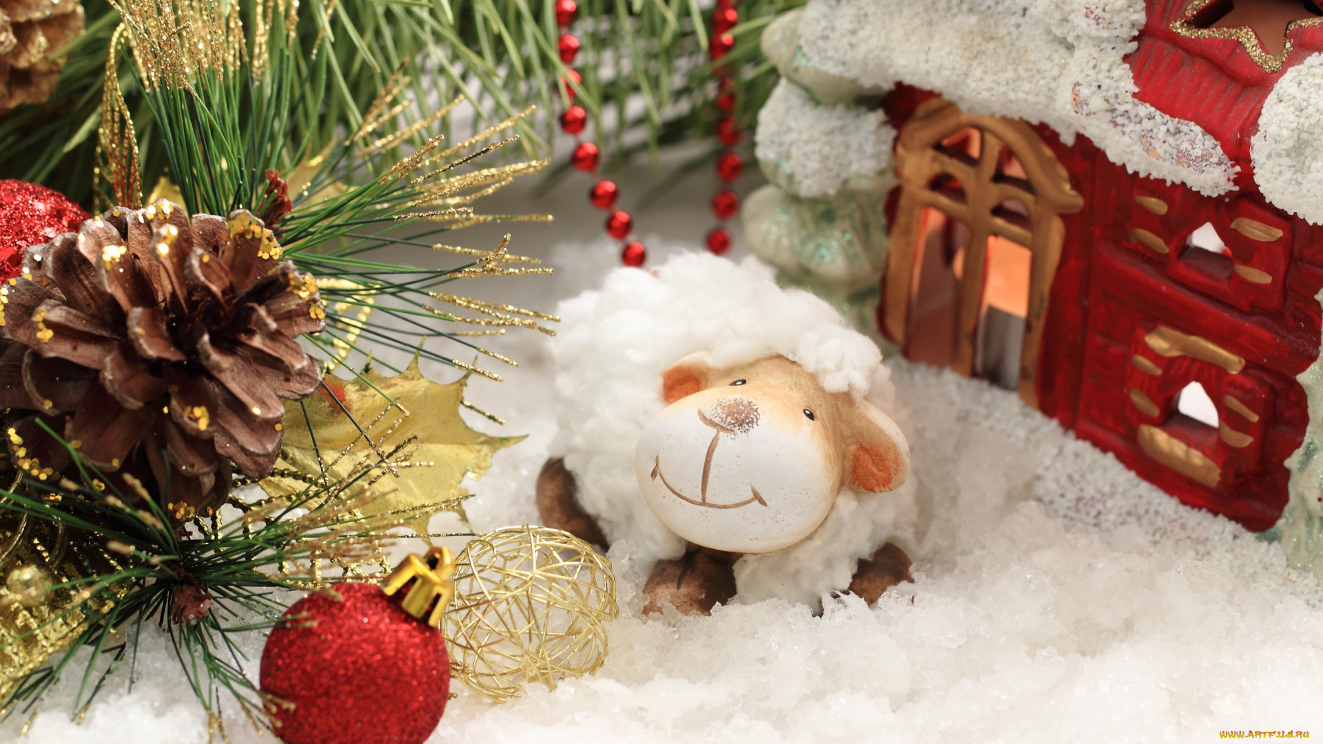 праздничные, фигурки, sheep, new, year, happy, 2015, овечка, украшения, новый, год, decoration