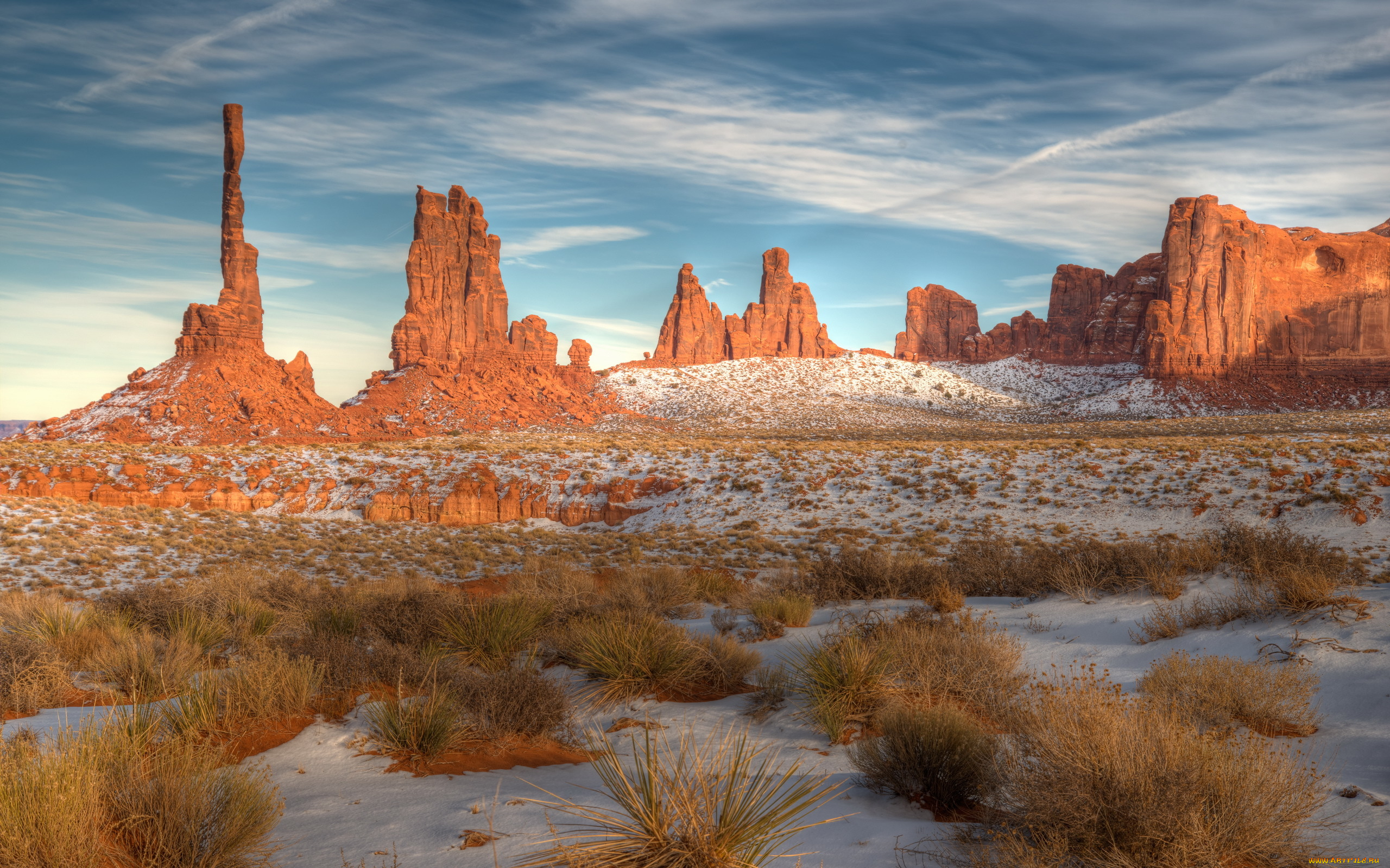 природа, горы, navajo, tribal, park, snow, utah, arizona, monument, valley