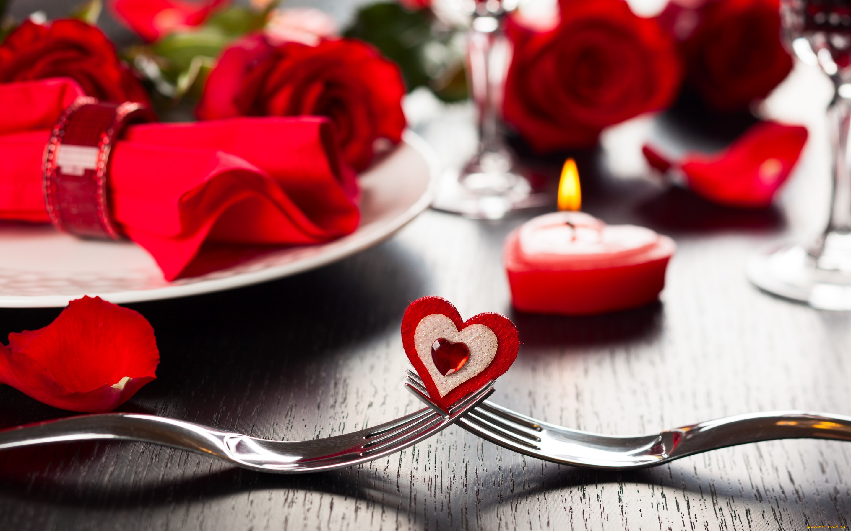 праздничные, день, святого, валентина, , сердечки, , любовь, сервировка, romantic, романтика, сердце, розы, roses, heart, valentine's, day