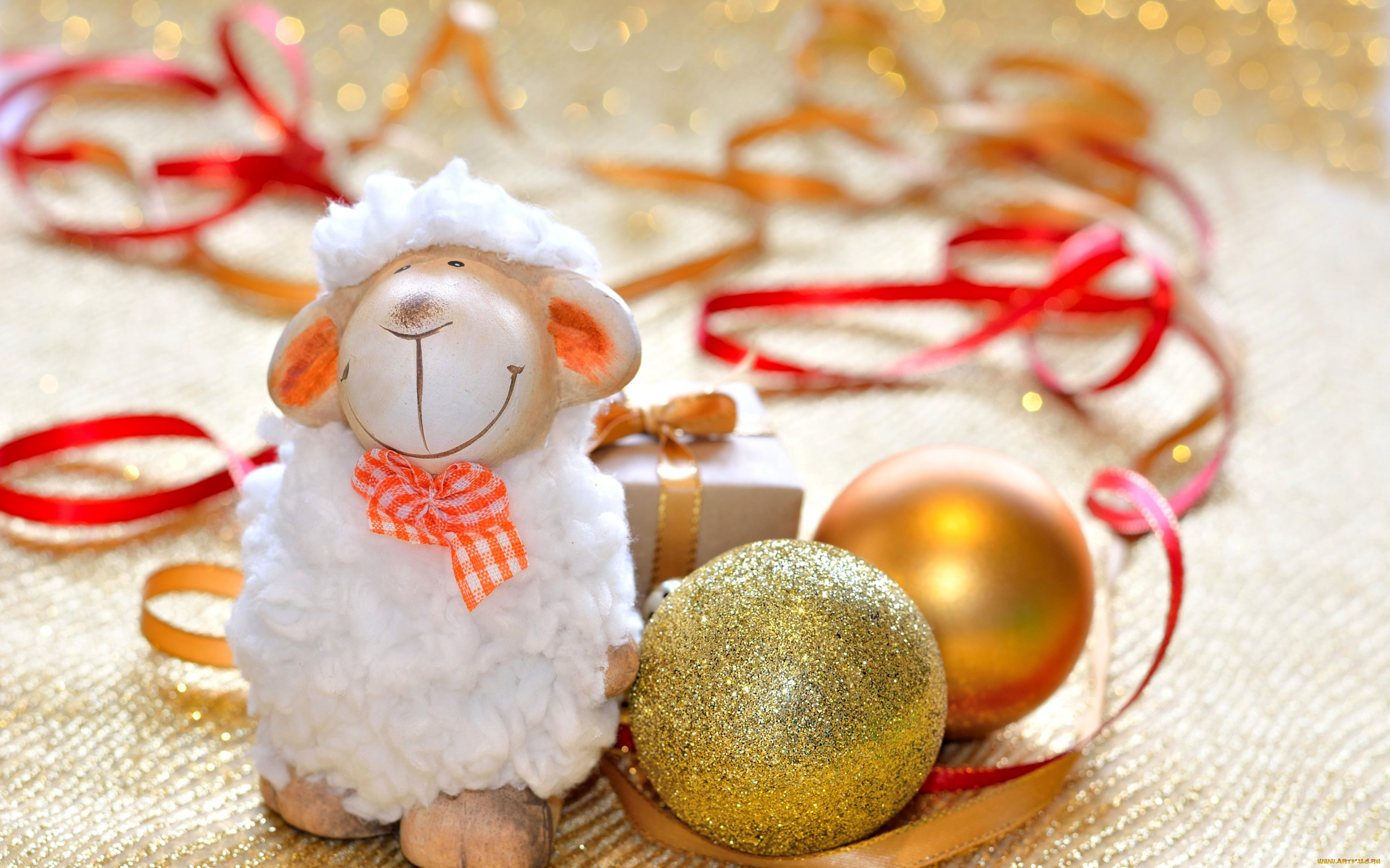 праздничные, фигурки, новый, год, sheep, new, year, happy, украшения, 2015, овечка