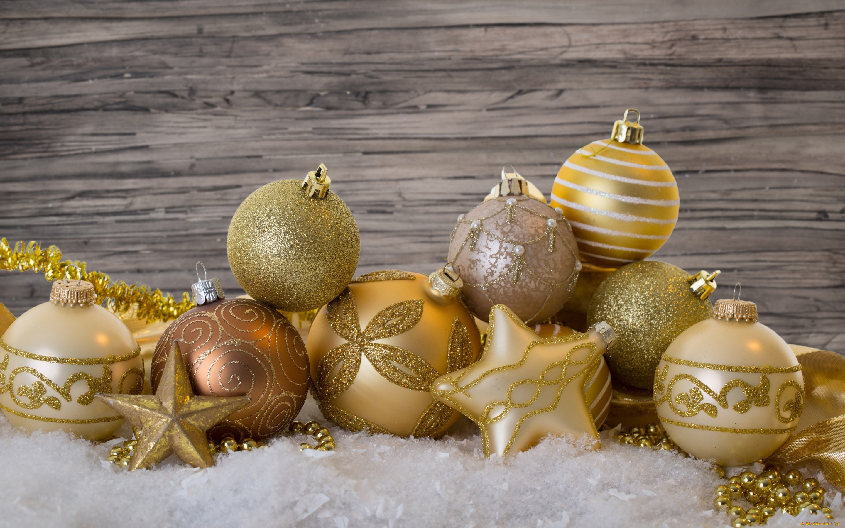 праздничные, шары, новый, год, рождество, christmas, украшения, золотые