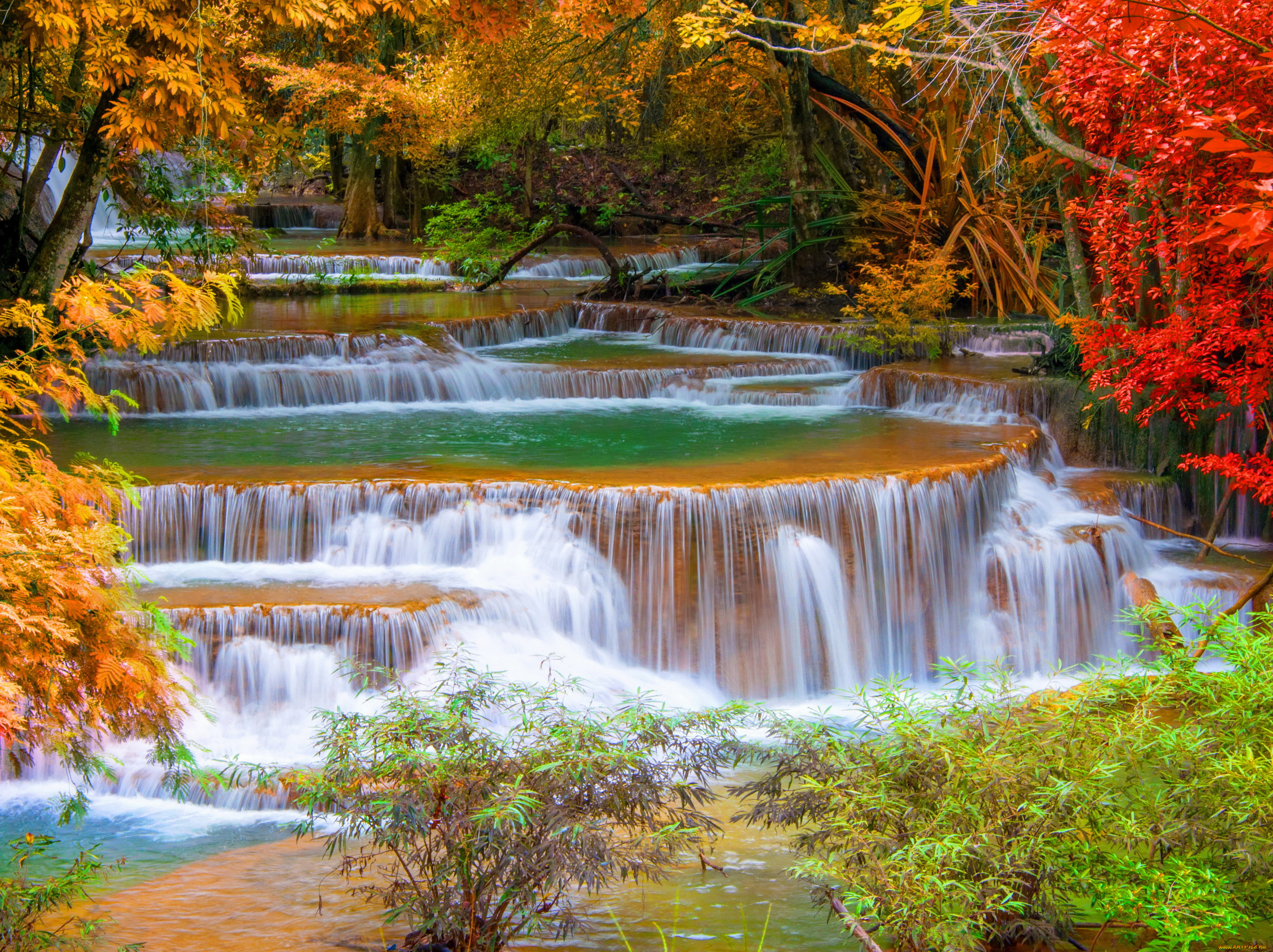 huay, , kanchanaburi, , thailand, природа, водопады, парк, таиланд, осень, водопад