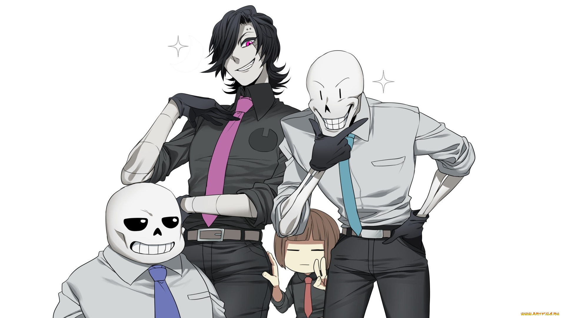 аниме, животные, , существа, mettaton, papyrus, sans, wadani, hitonori, frisk, undertale